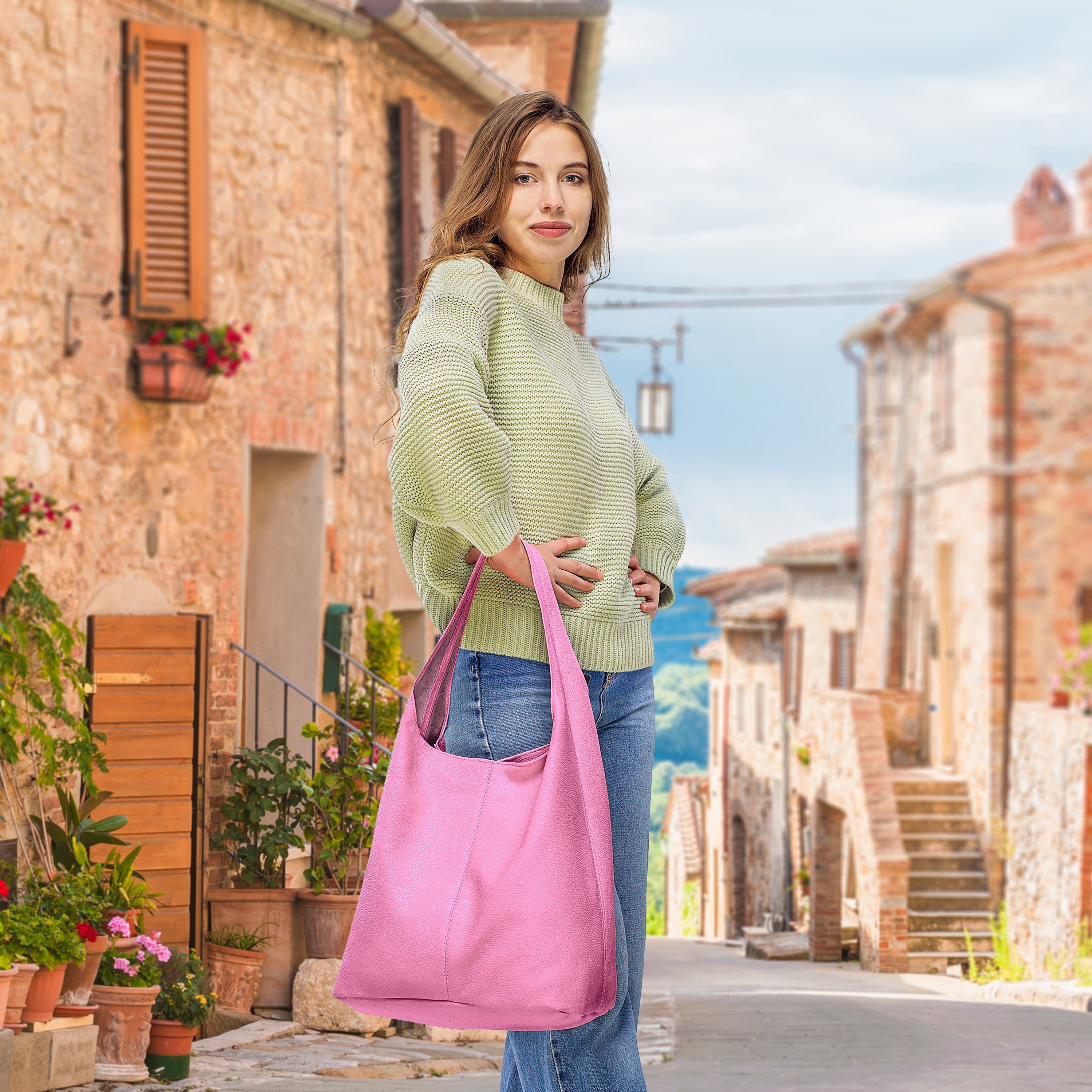 Calf Leather Hobo Bag 011943