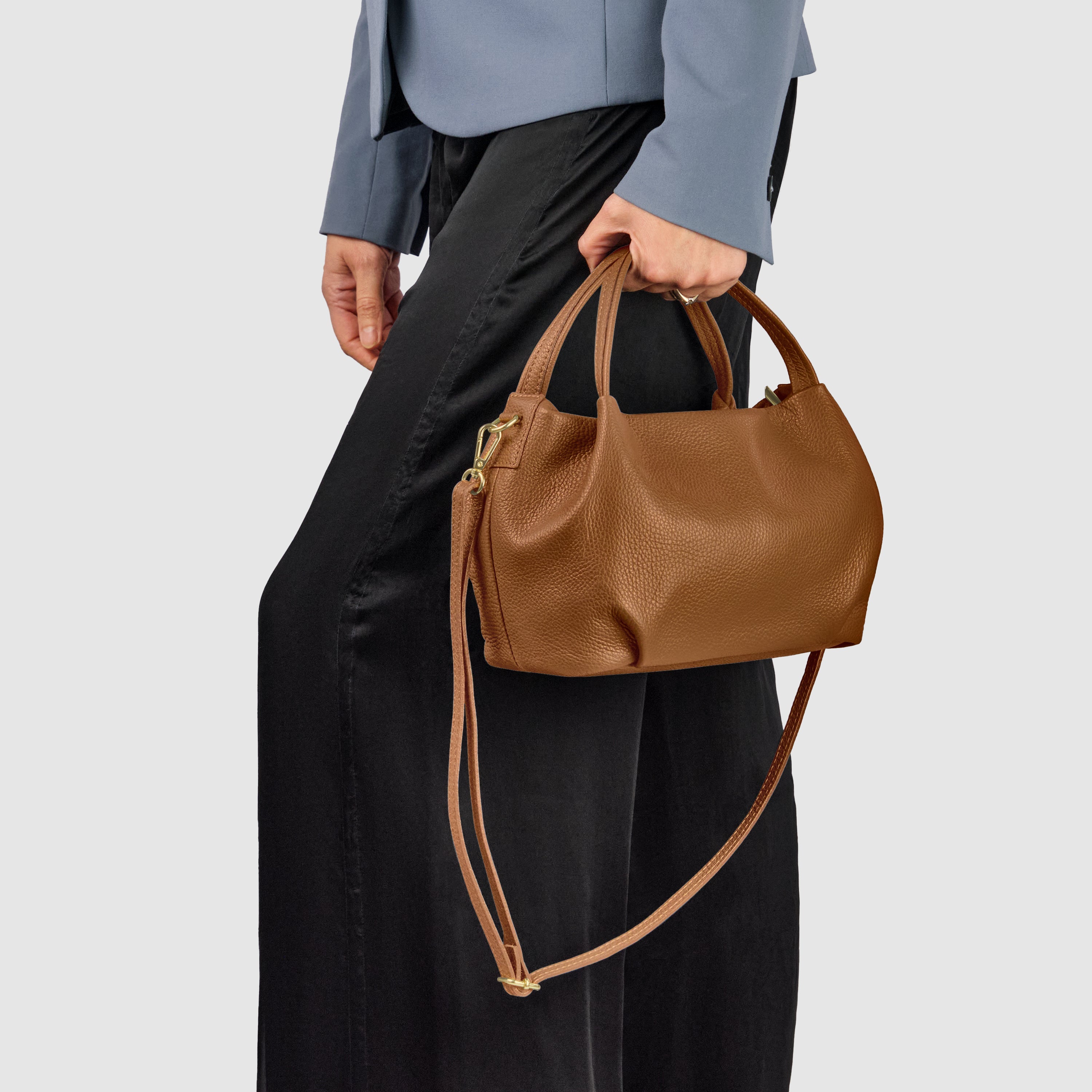 Calf Leather Top-Handle Bag 322055