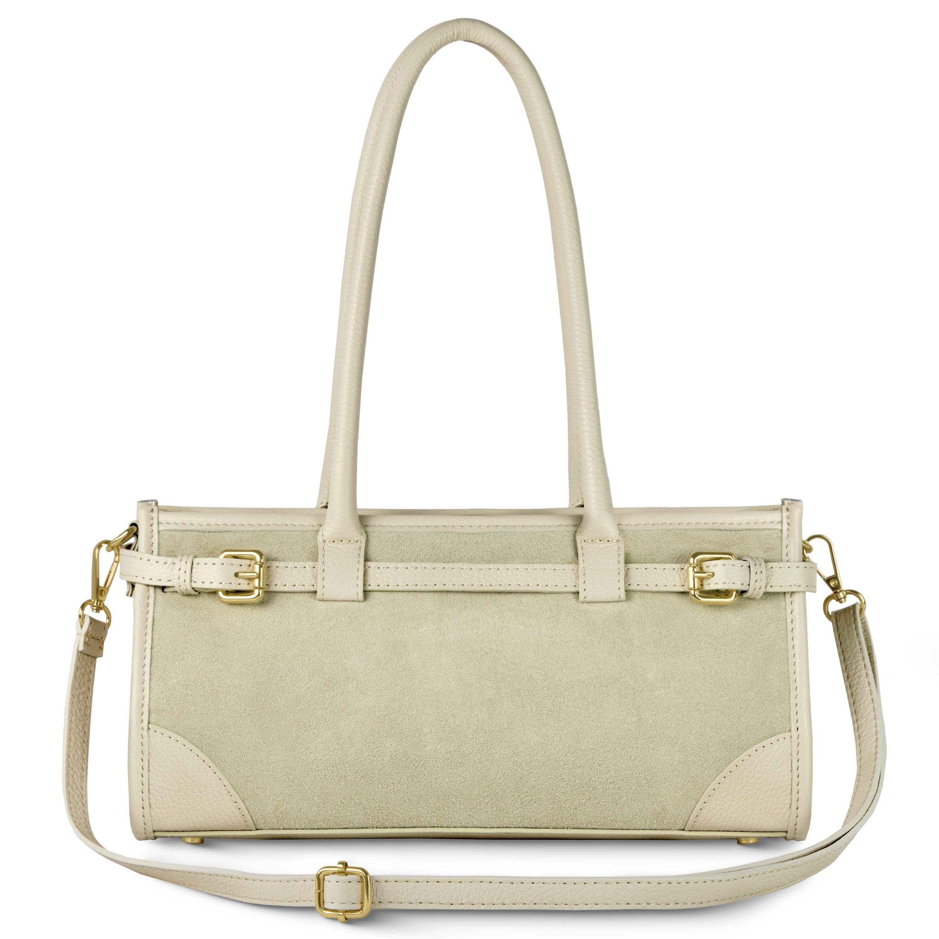 Calf & Suede Leather Top-Handle Bag 282615