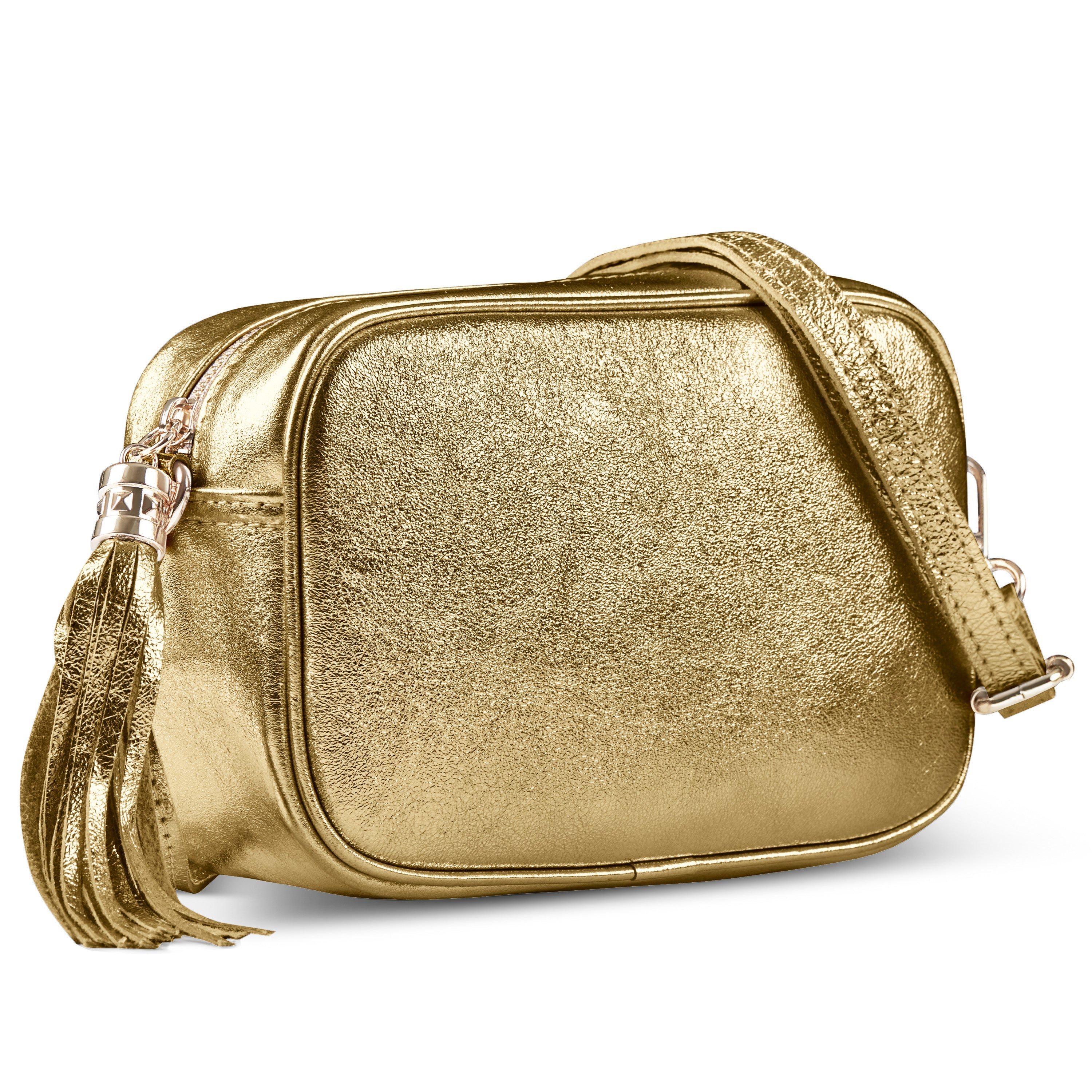 Metallic Suede Leather Crossbody Bag 231302