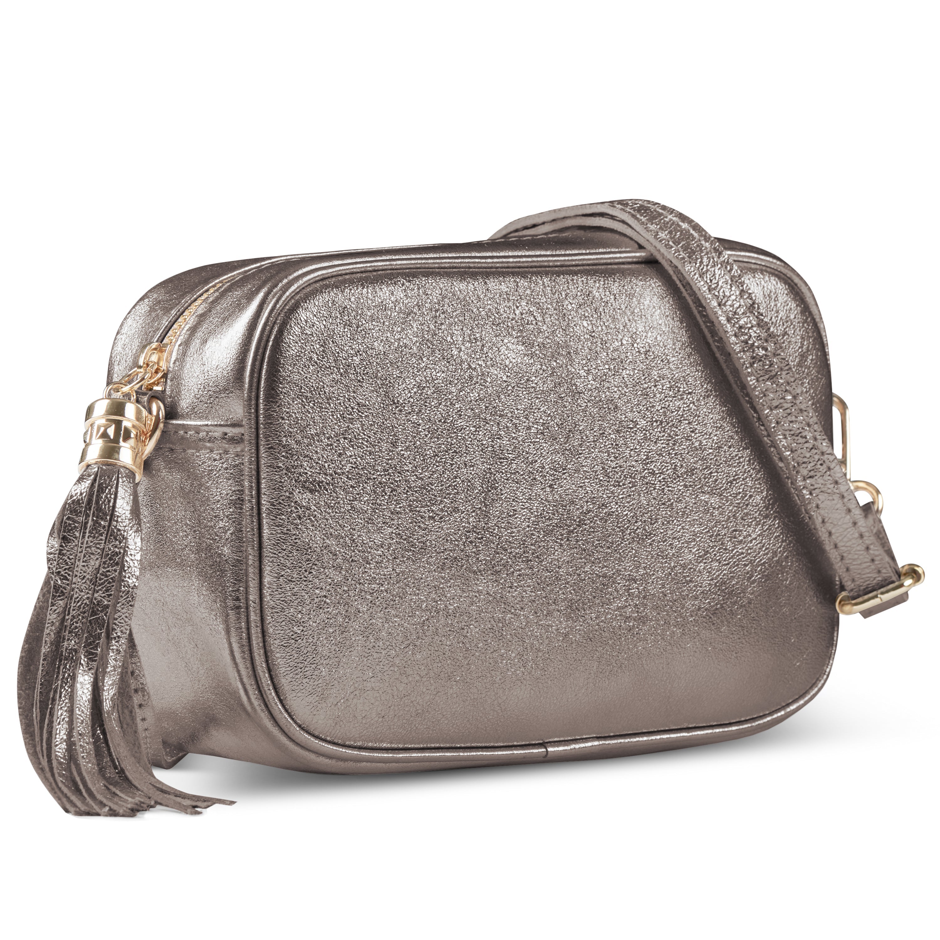 Metallic Suede Leather Crossbody Bag 231302