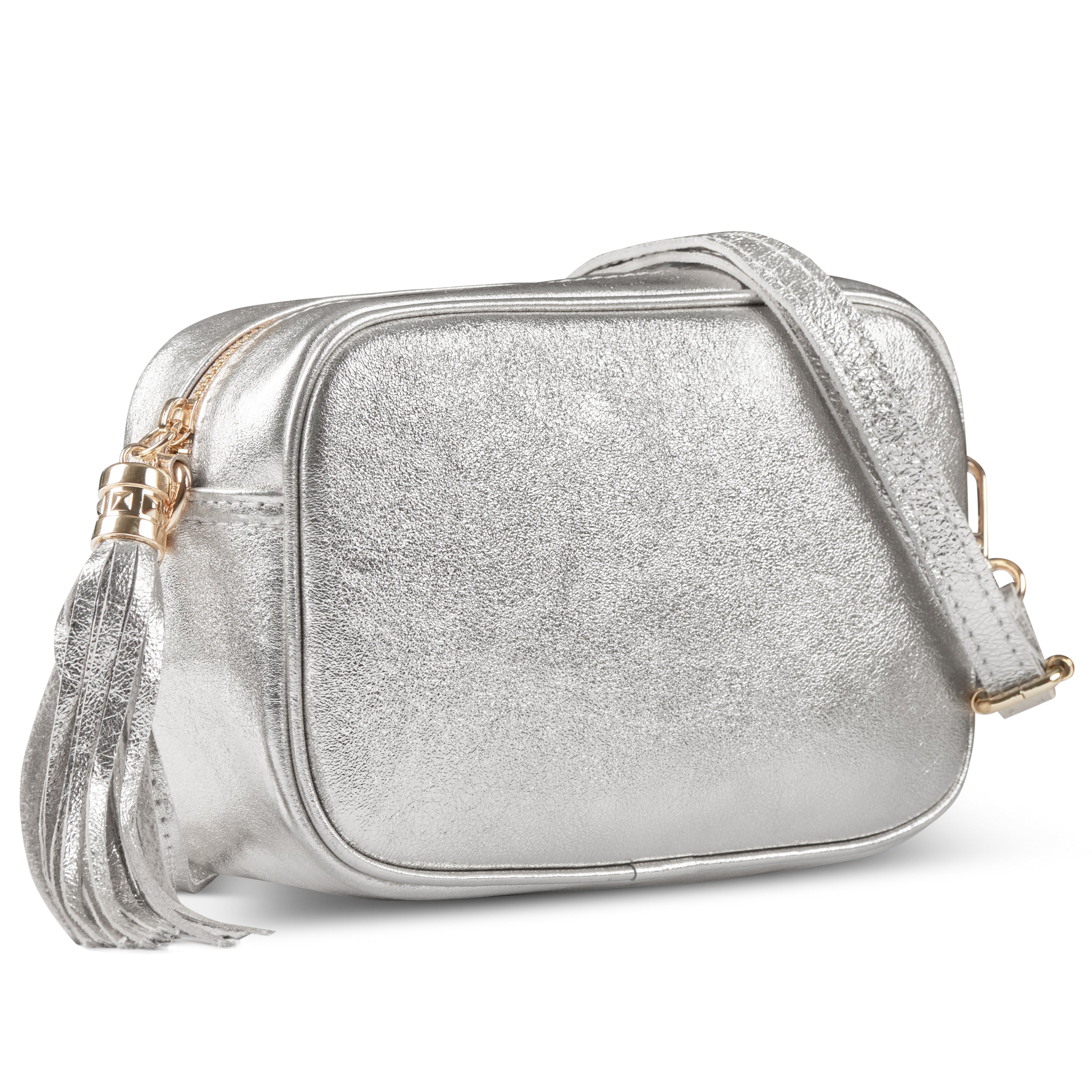 Metallic Suede Leather Crossbody Bag 231302