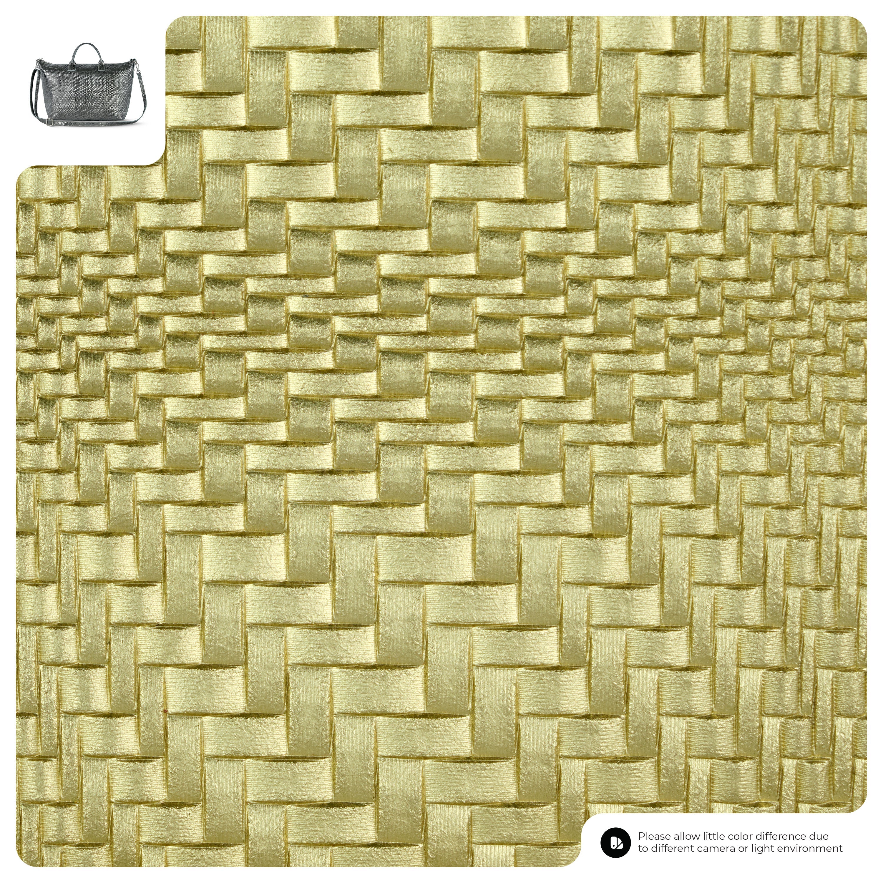 Grid Metallic Suede Leather Top-Handle Bag 112334