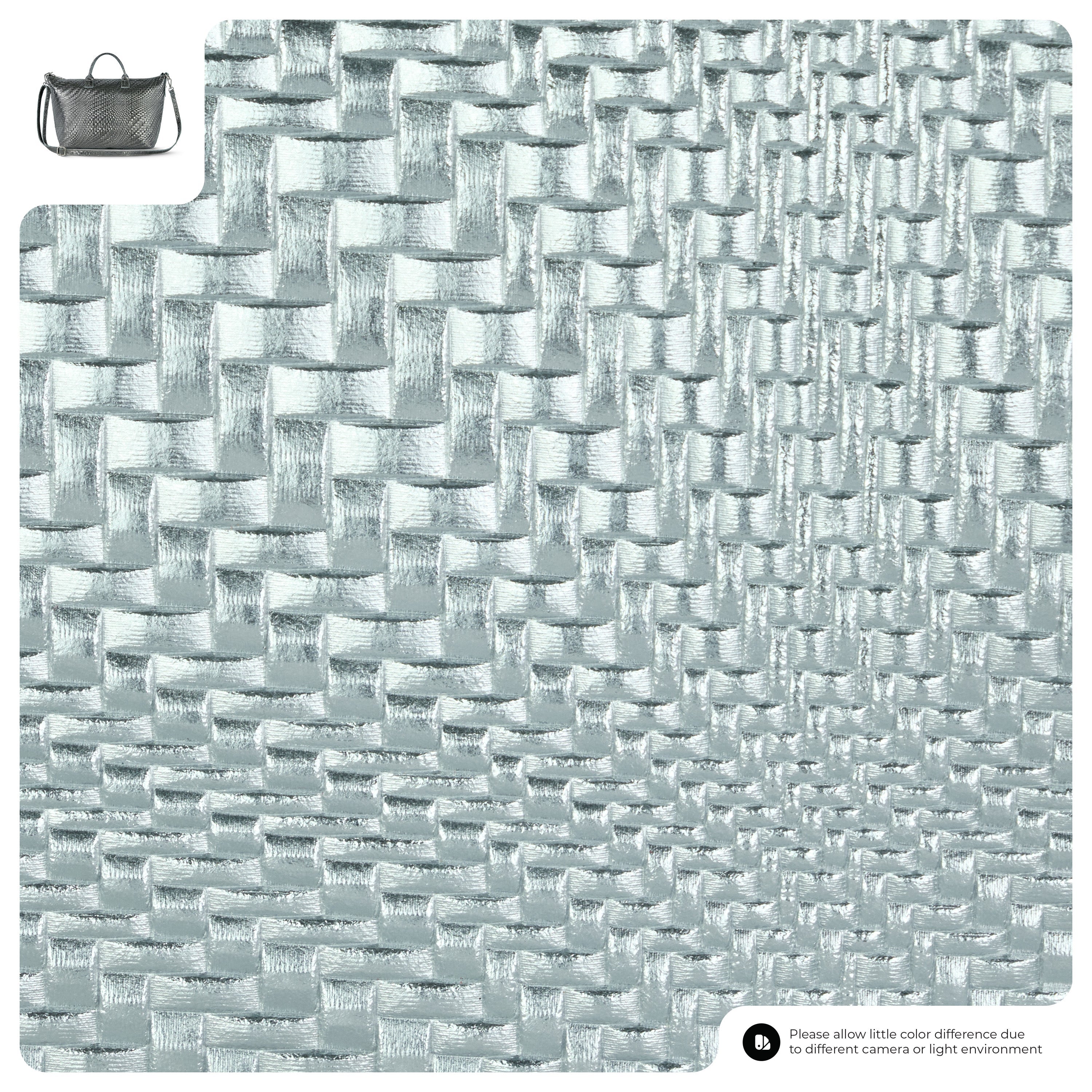 Grid Metallic Suede Leather Top-Handle Bag 112334