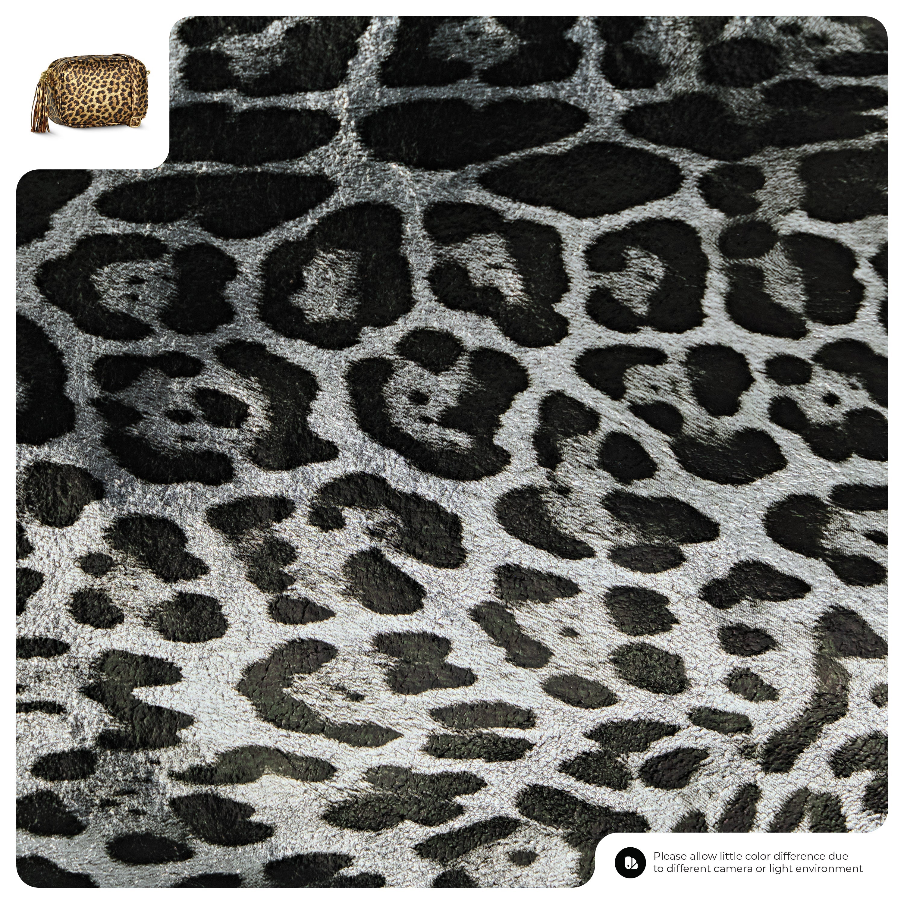 Leopard Metallic Suede Leather Crossbody Bag 231302