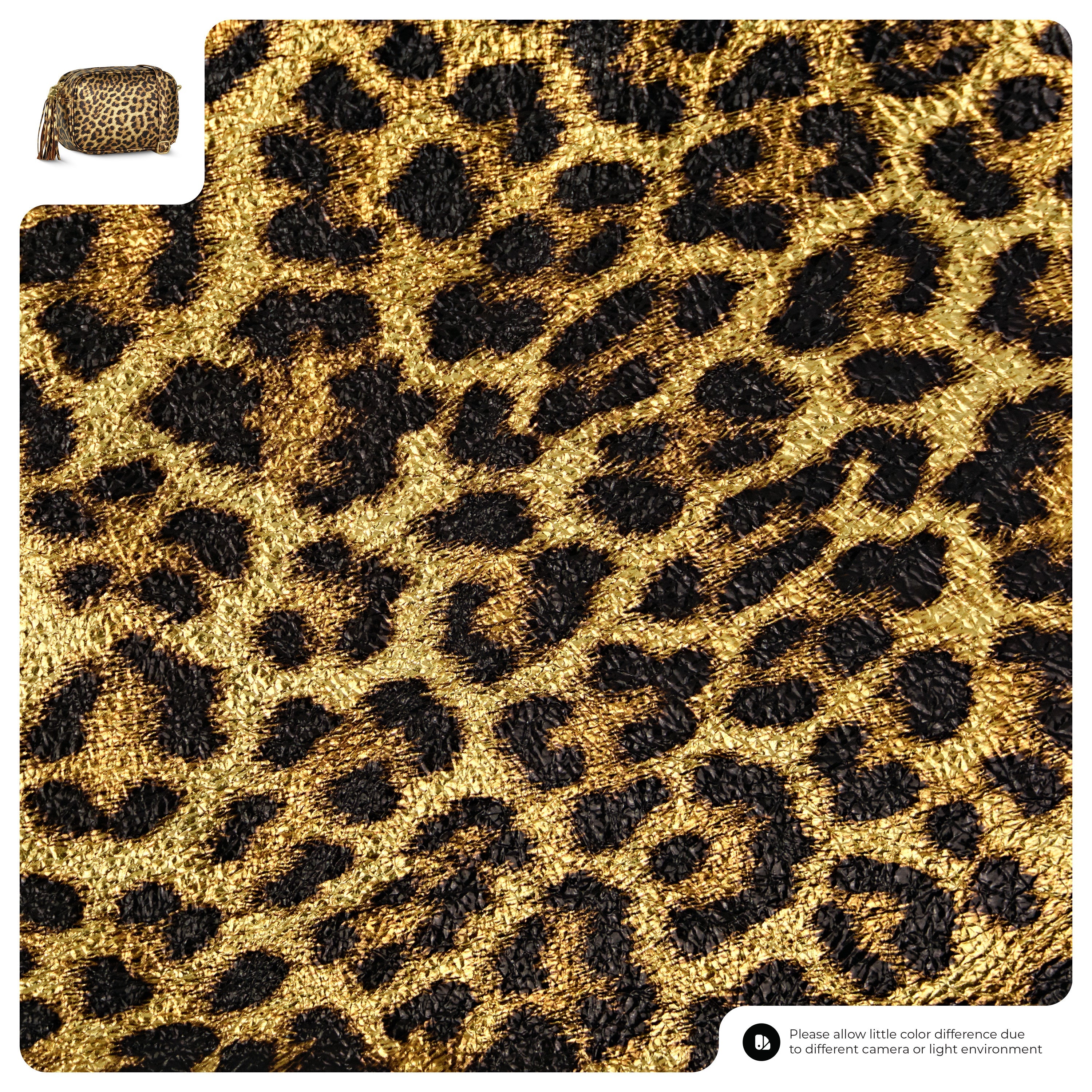 Leopard Metallic Suede Leather Crossbody Bag 231302