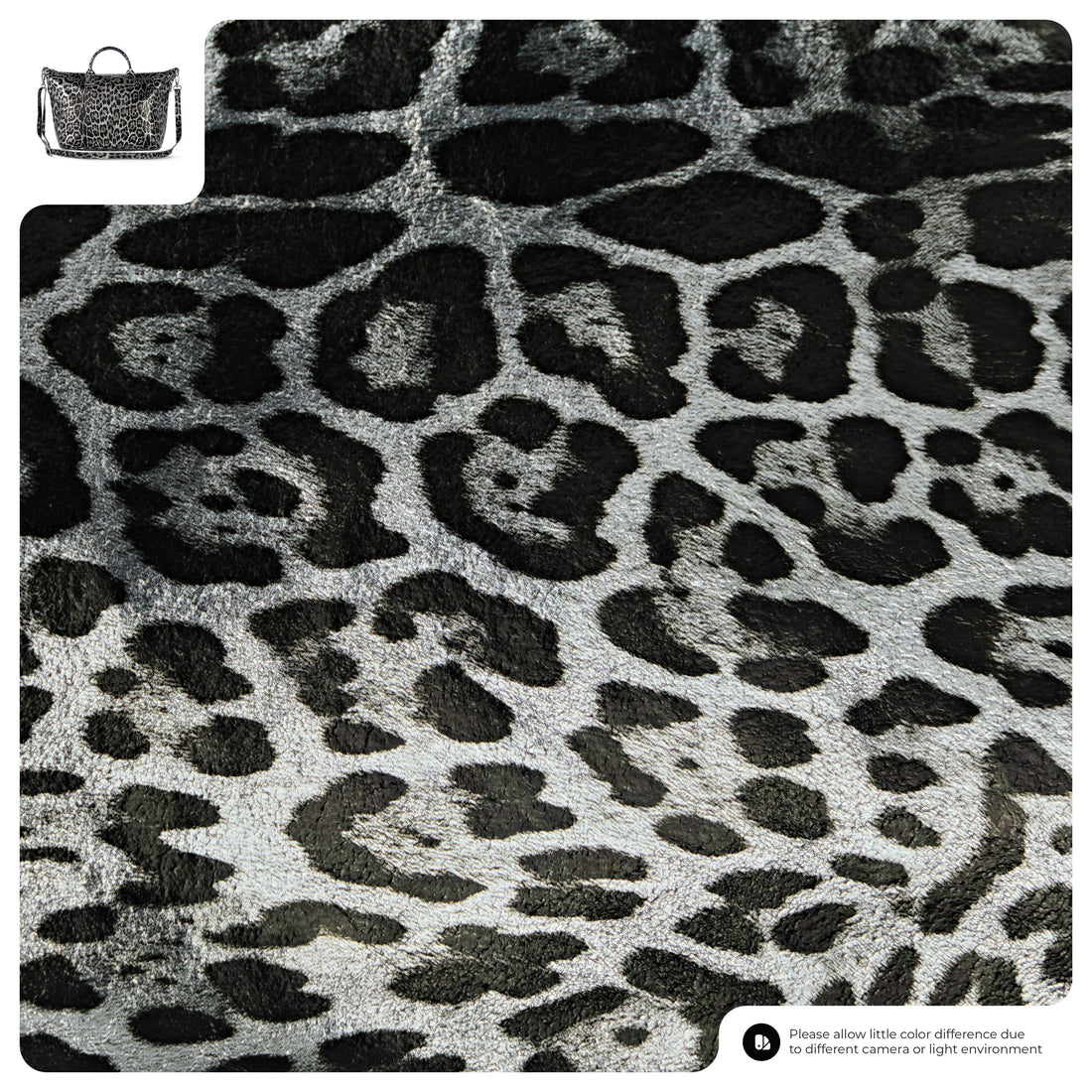 Leopard Metallic Suede Leather Top-Handle Bag 112334