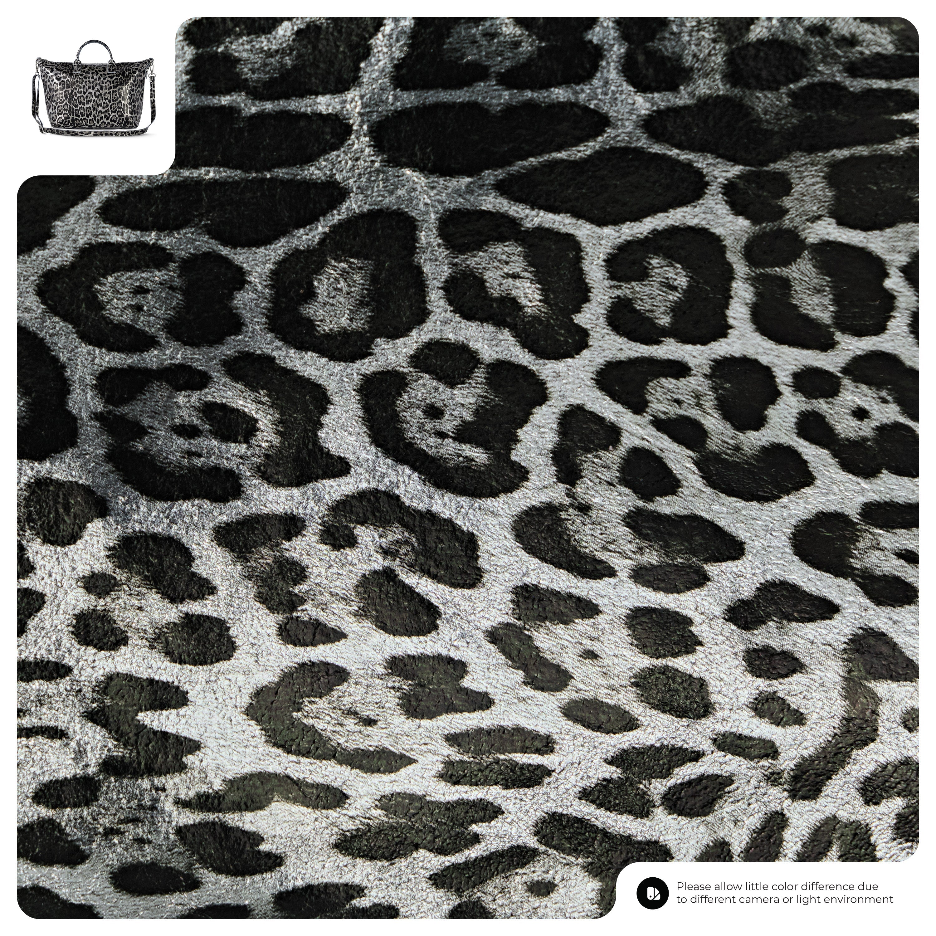 Leopard Metallic Suede Leather Top-Handle Bag 112334