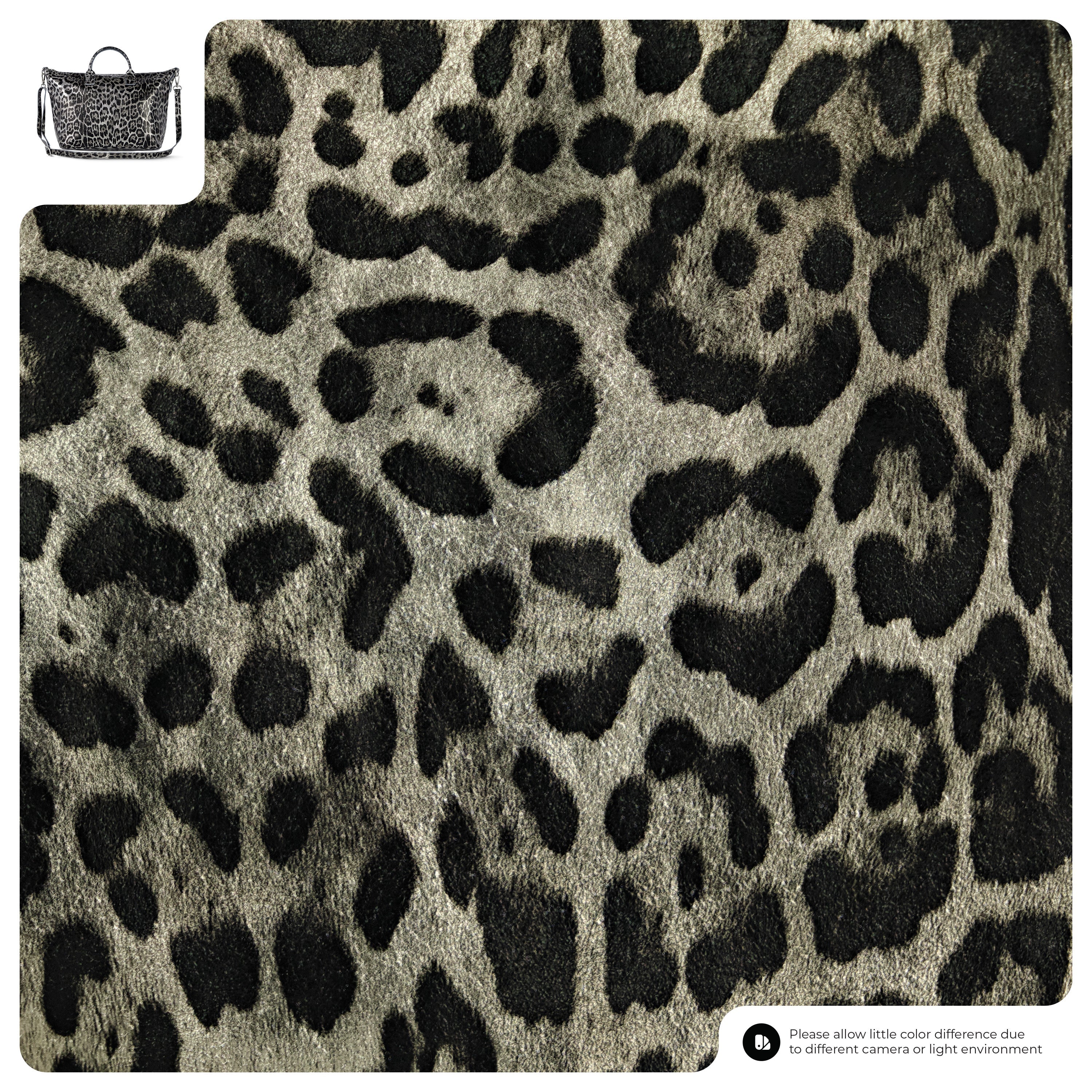 Leopard Metallic Suede Leather Top-Handle Bag 112334