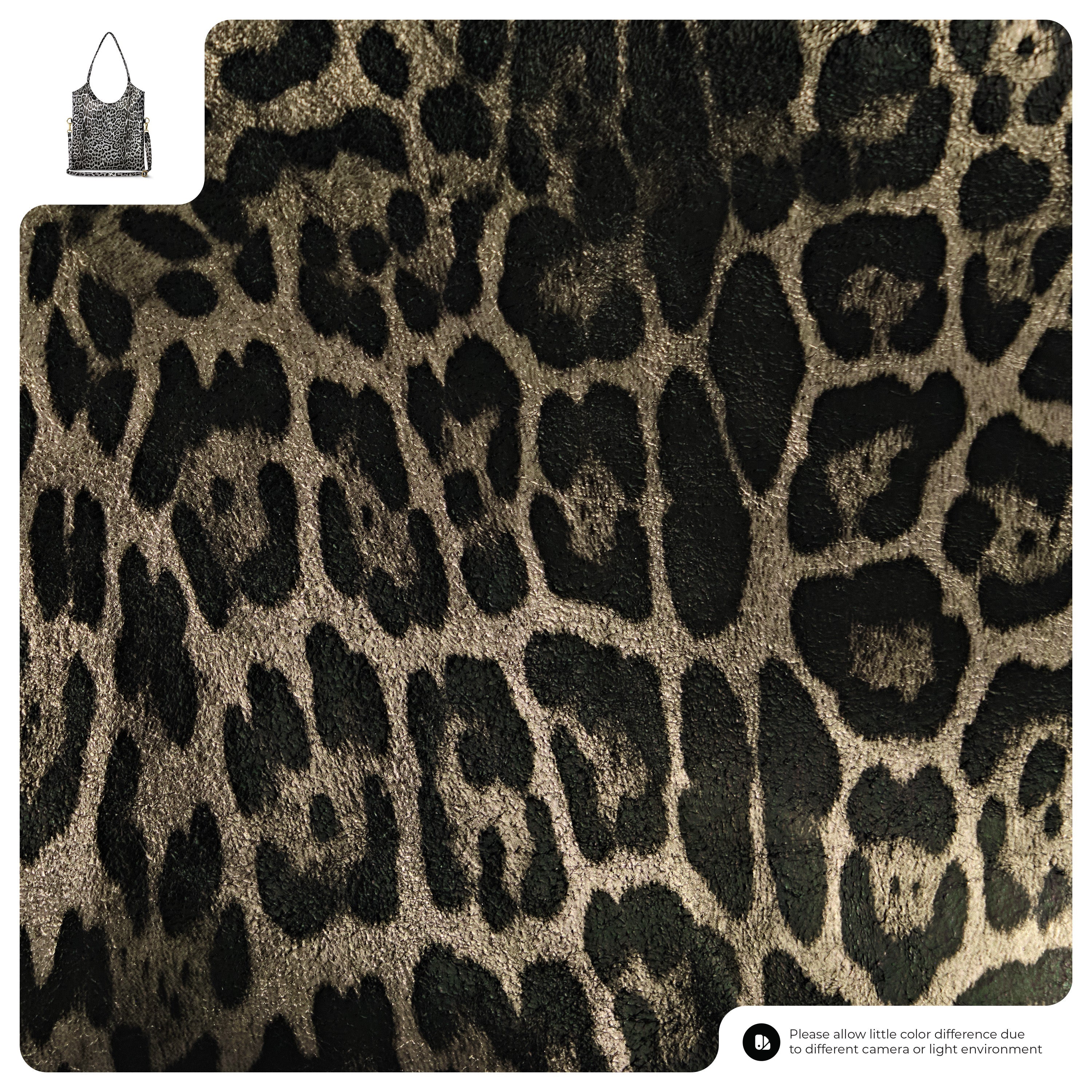 Leopard Metallic Suede Leather Tote Bag 191722