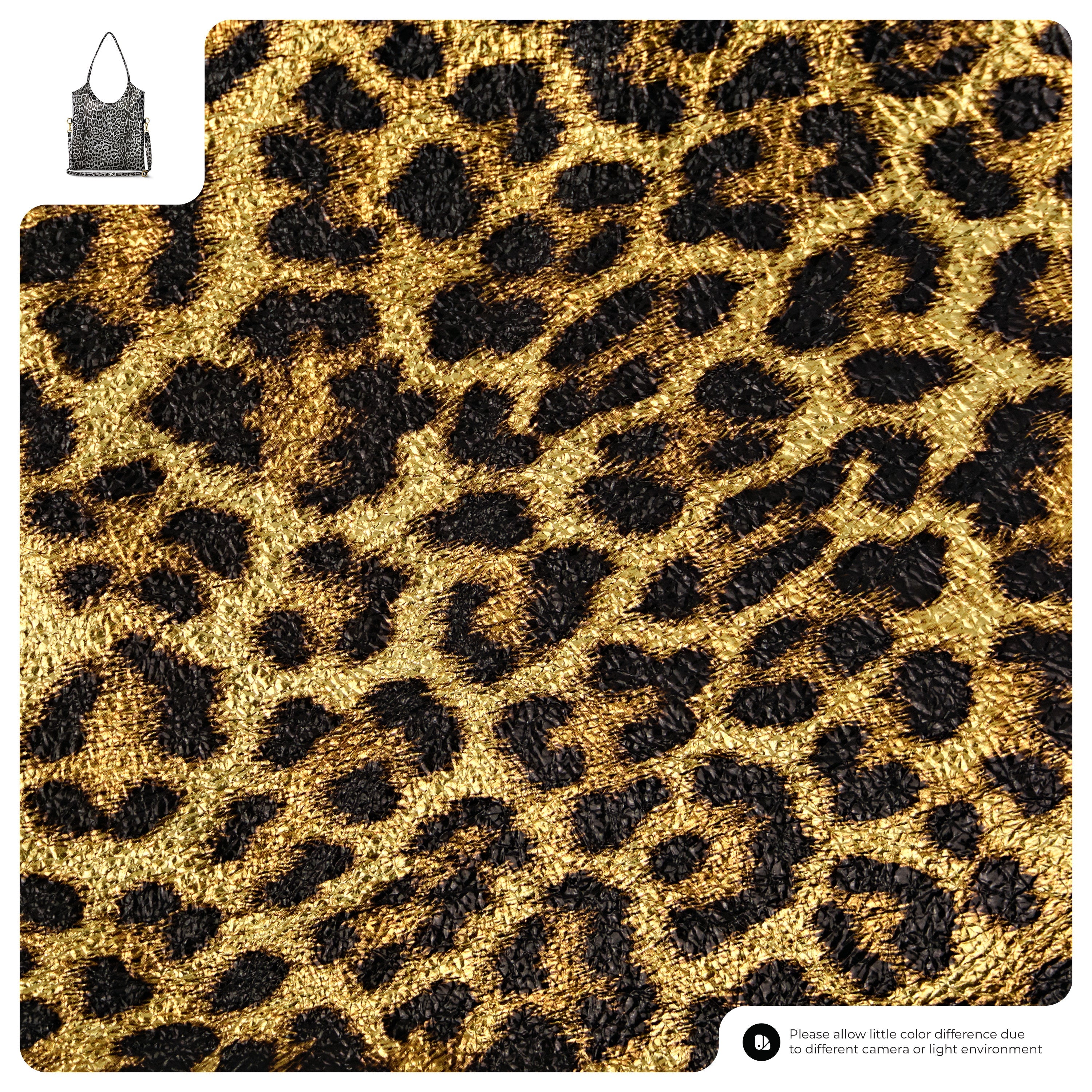 Leopard Metallic Suede Leather Tote Bag 191722