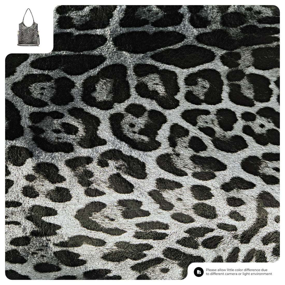 Leopard Metallic Suede Leather Tote Bag 191722