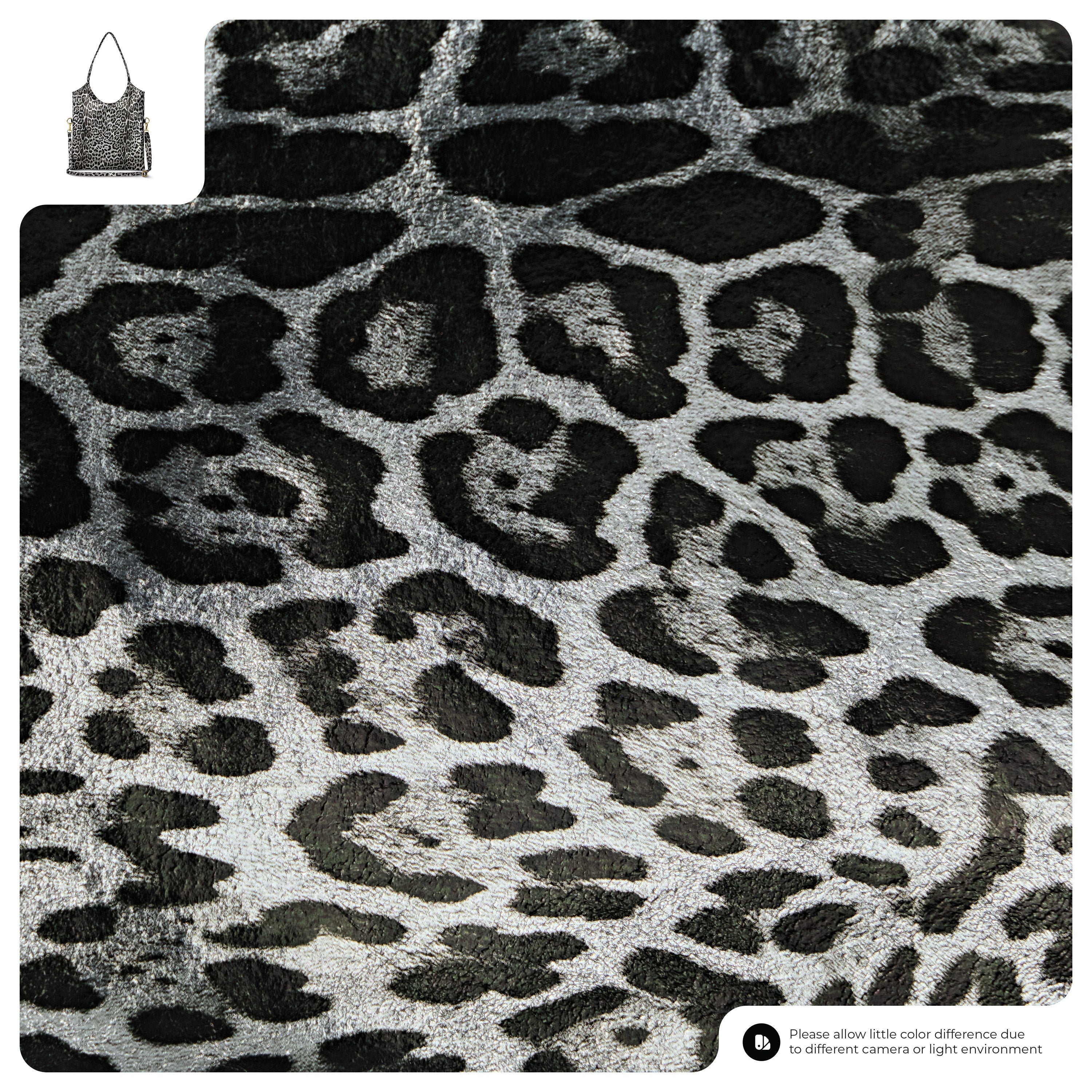 Leopard Metallic Suede Leather Tote Bag 191722
