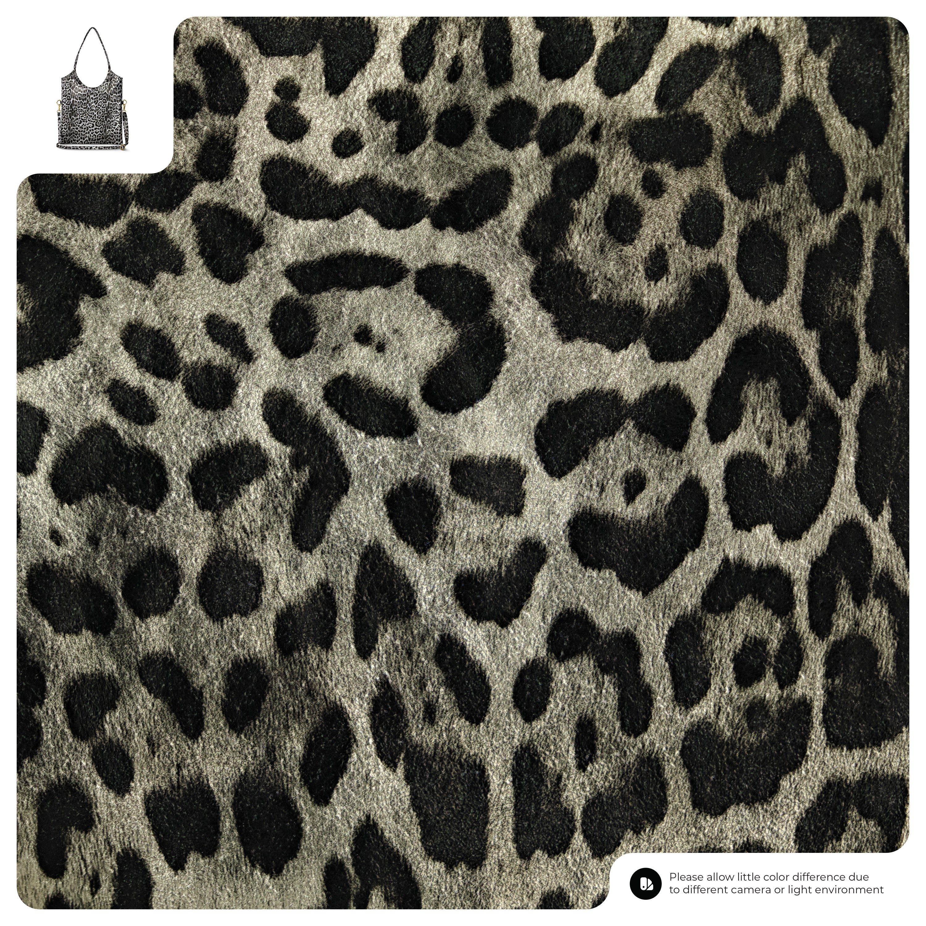Leopard Metallic Suede Leather Tote Bag 191722
