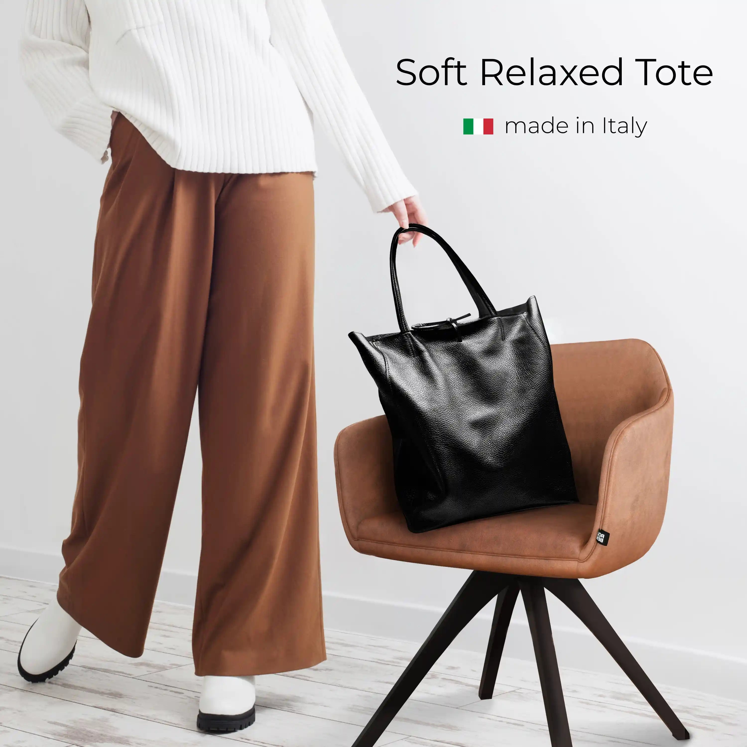 Metallic Calf Leather Tote Bag 201718