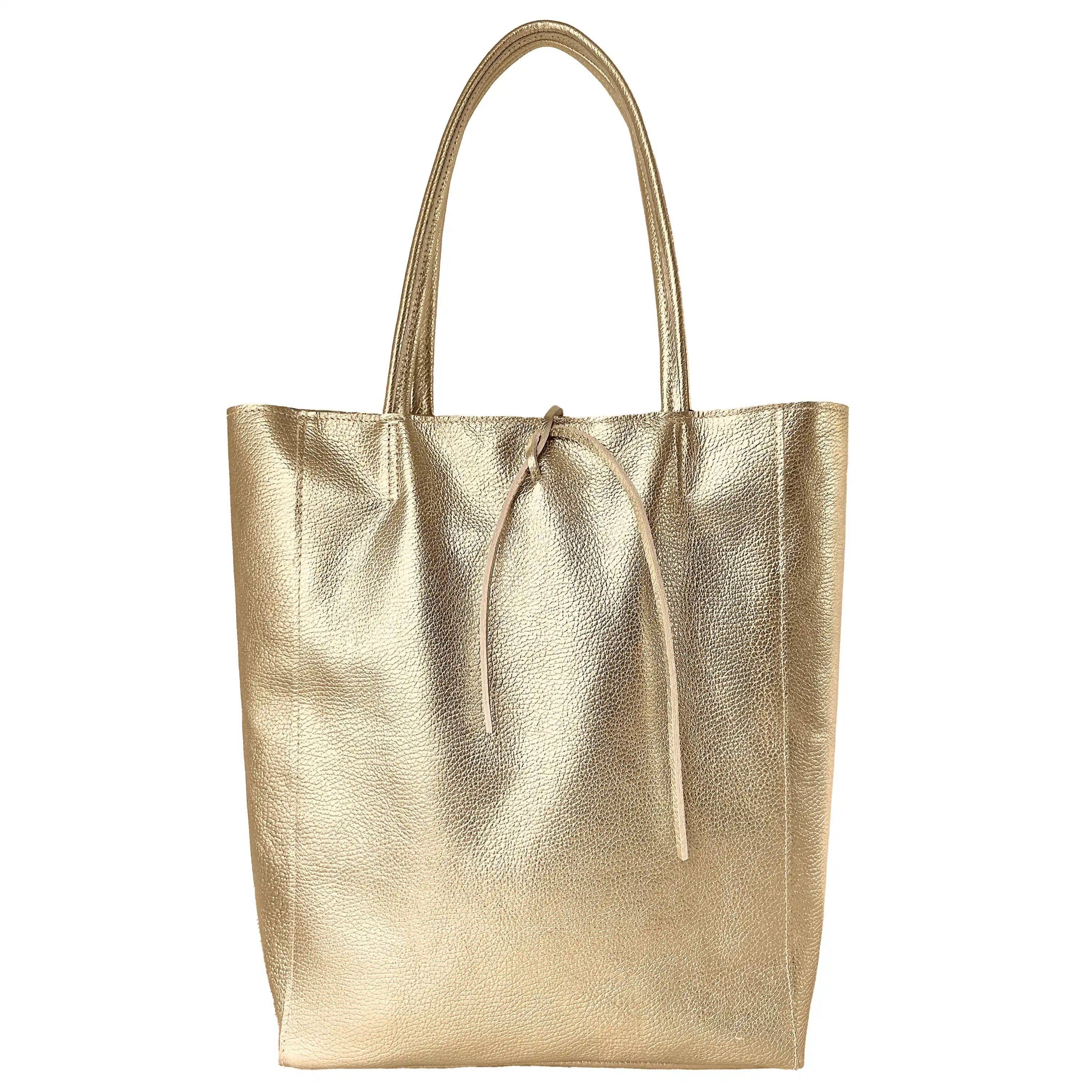 Metallic Calf Leather Tote Bag 201718