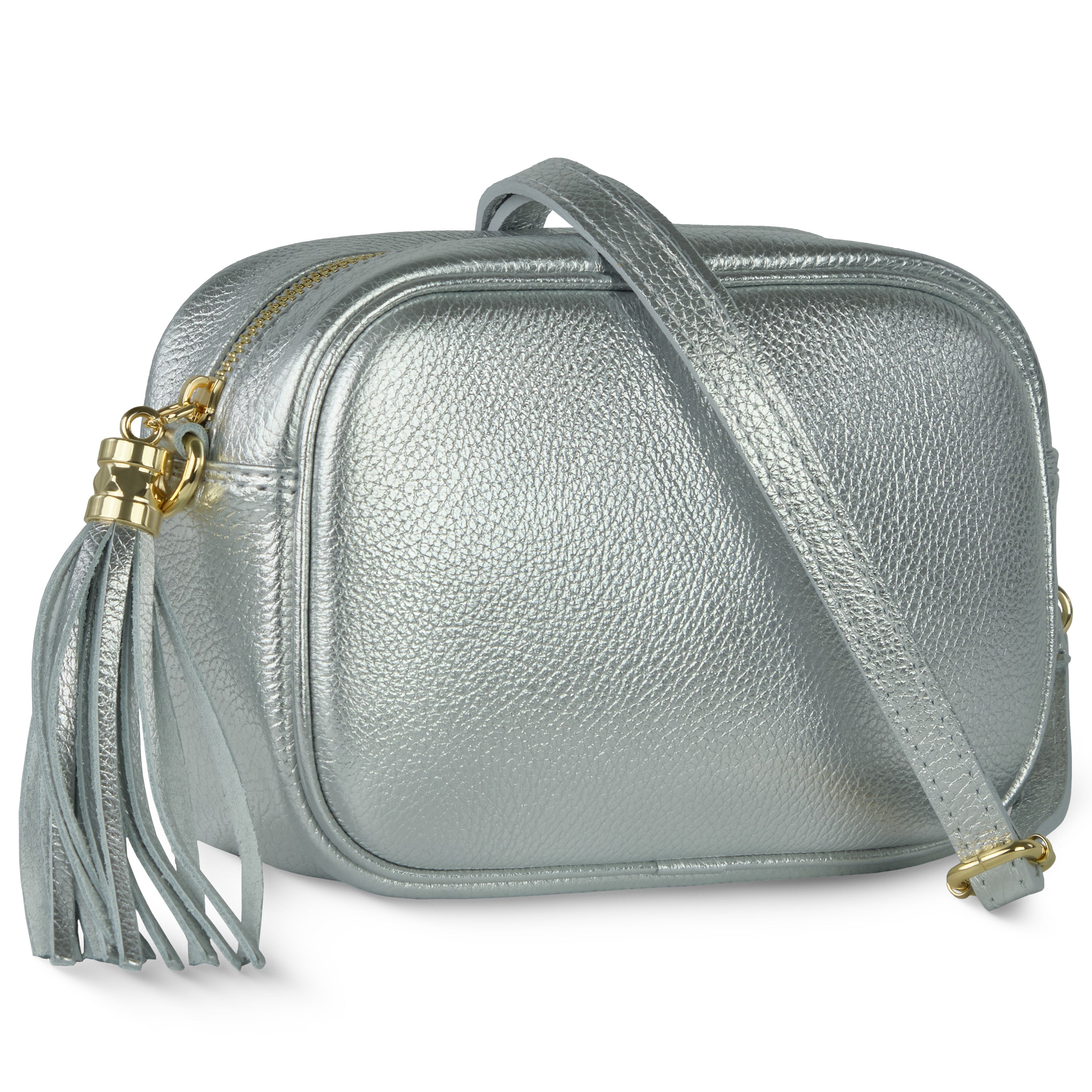 Metallic Calf Leather Crossbody Bag 231302