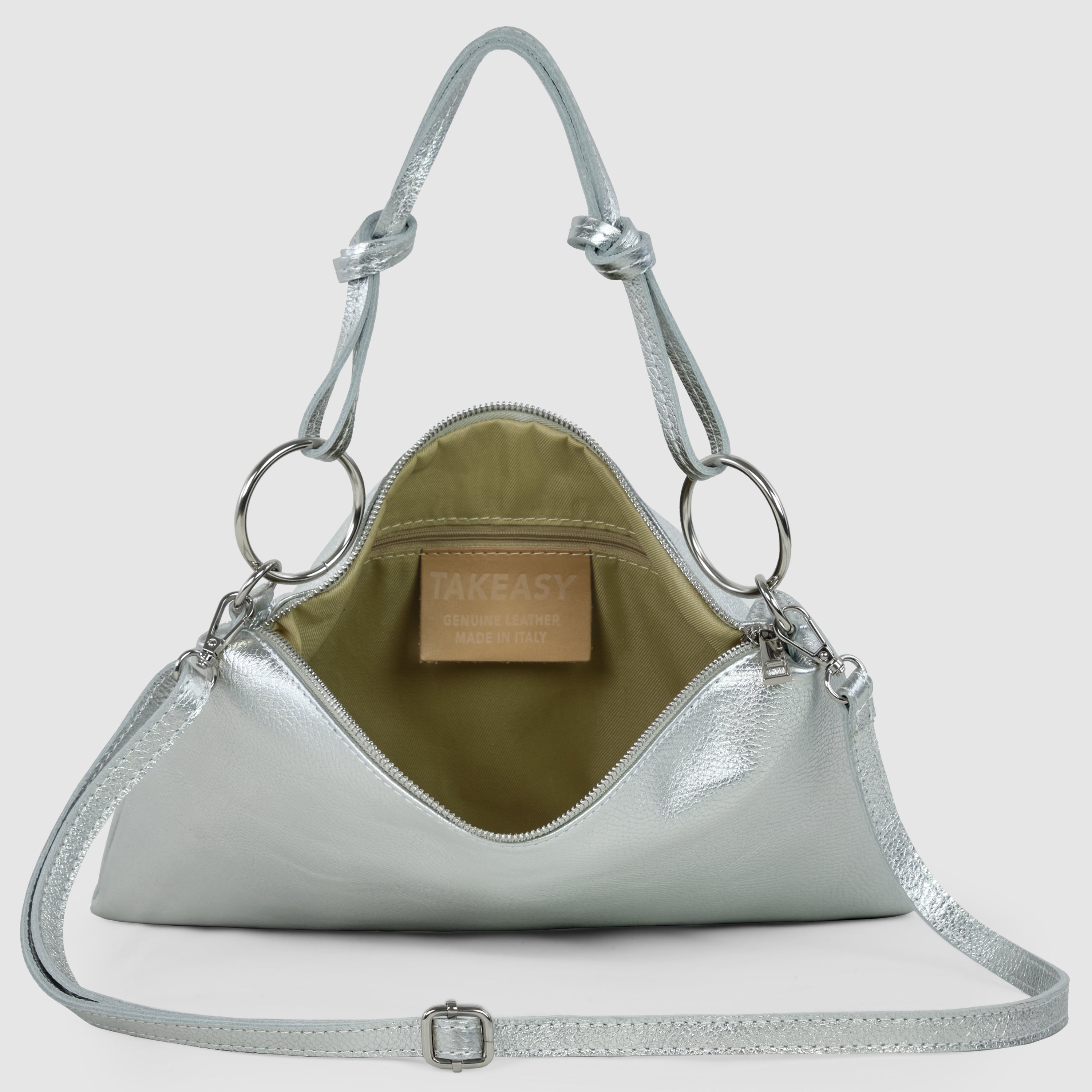 Metallic Calf Leather Shoulder Bag 171551