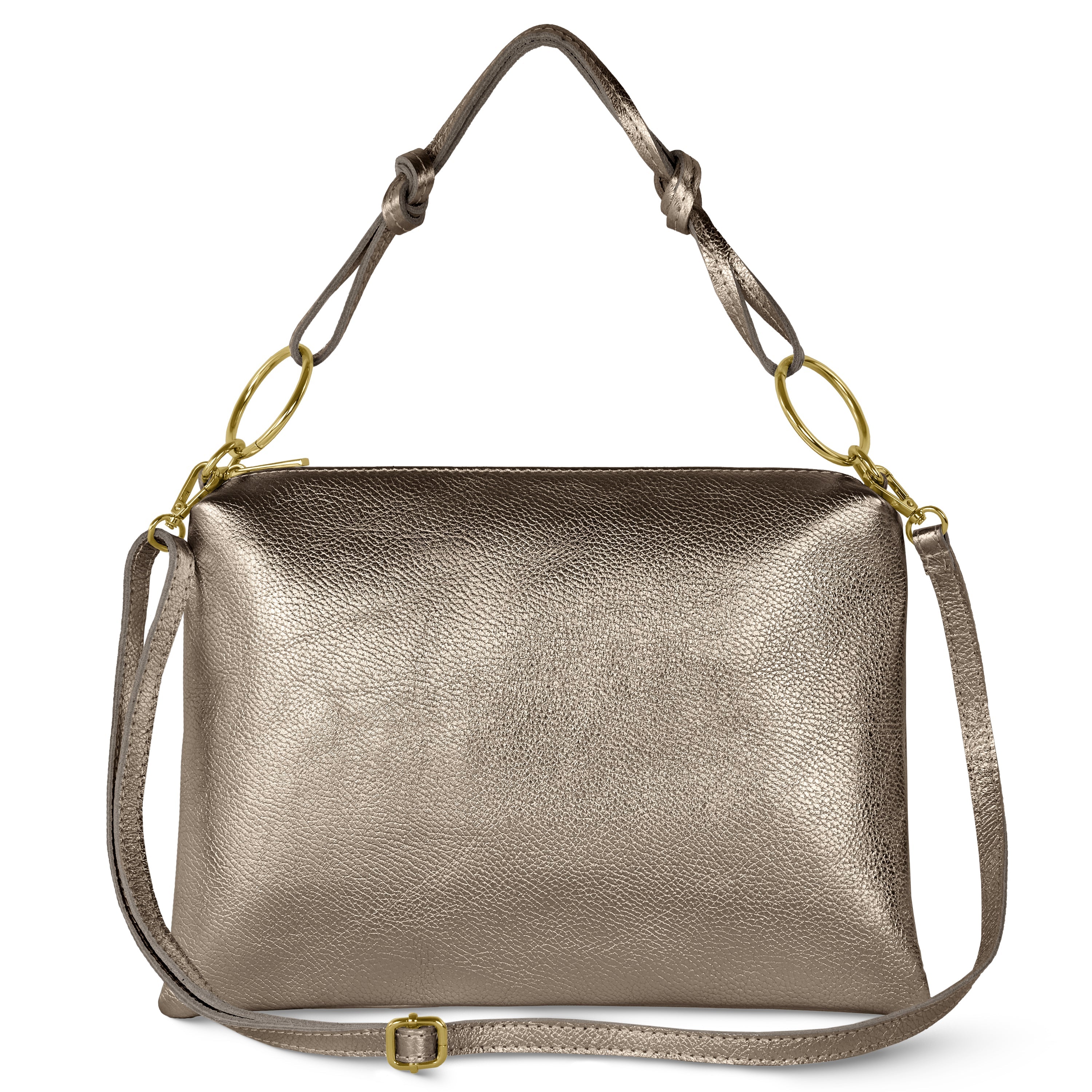 Metallic Calf Leather Shoulder Bag 171551