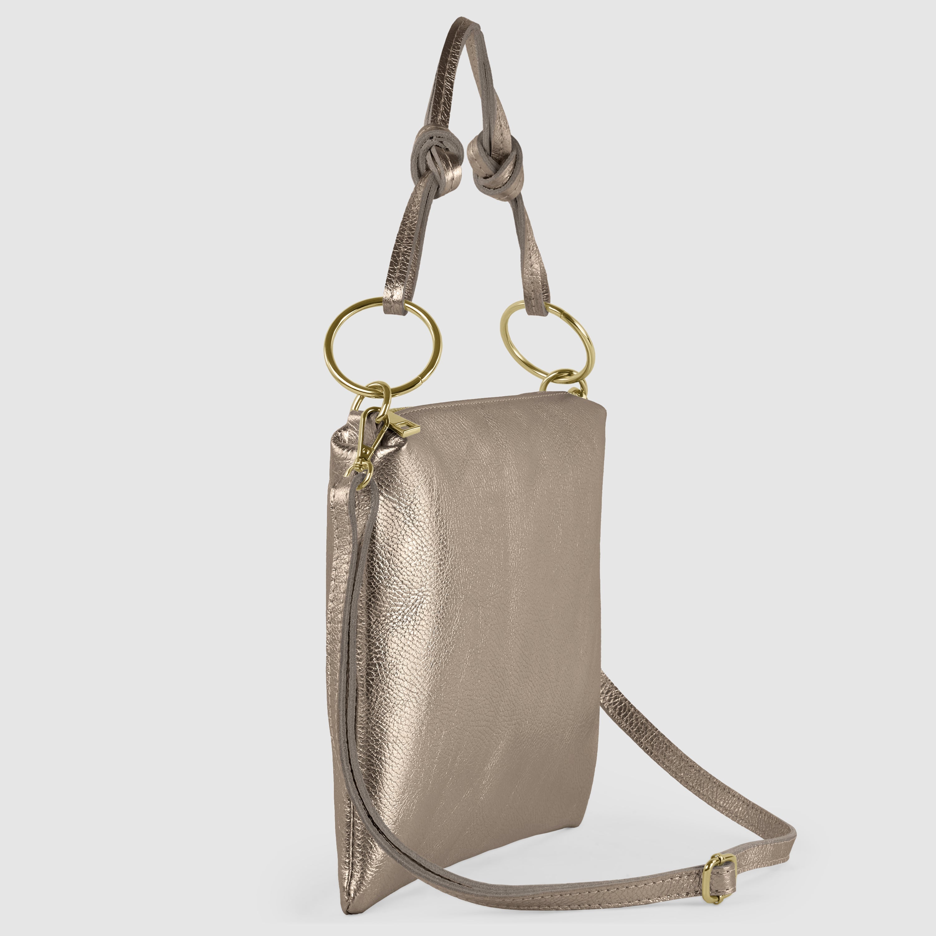 Metallic Calf Leather Shoulder Bag 171551