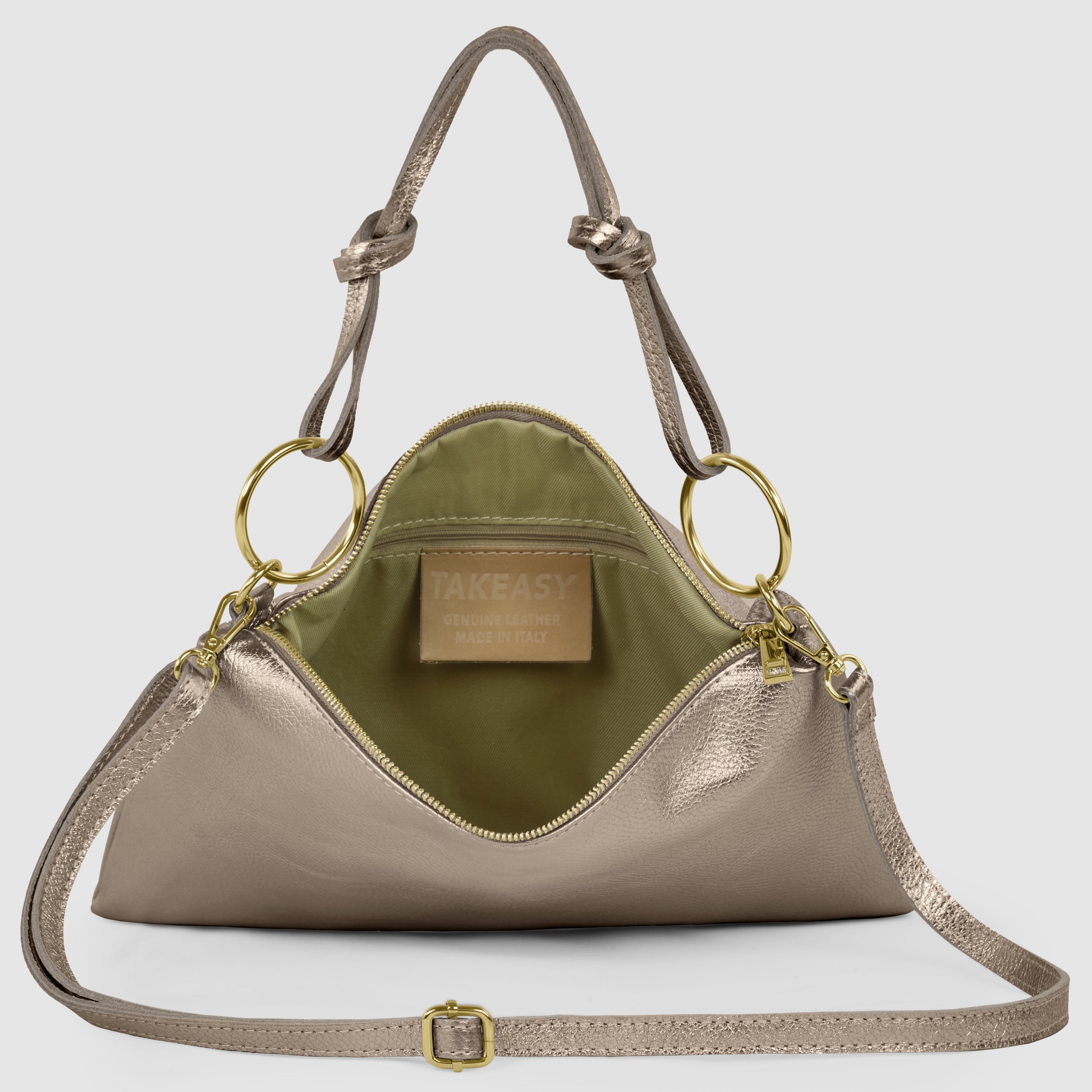 Metallic Calf Leather Shoulder Bag 171551