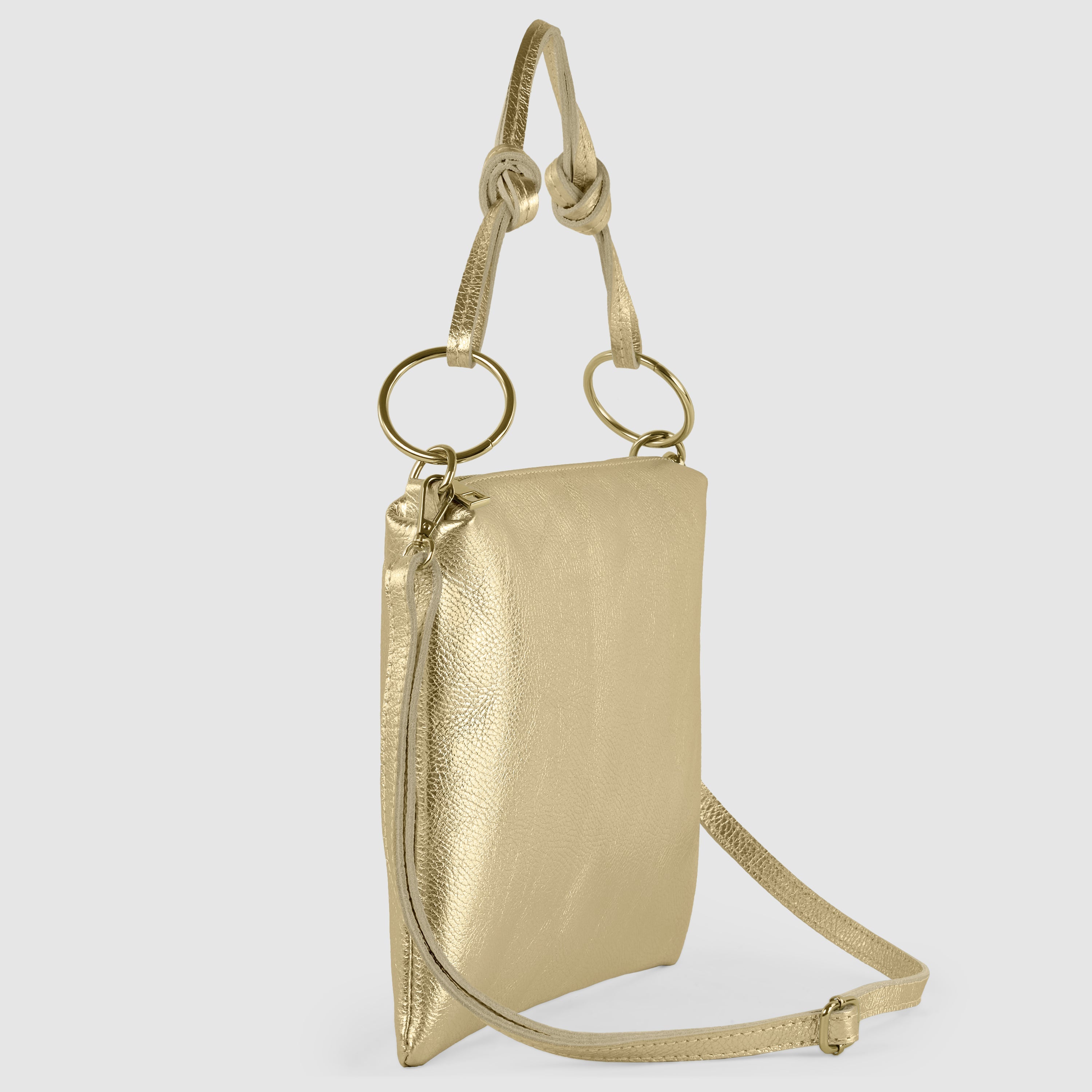 Metallic Calf Leather Shoulder Bag 171551