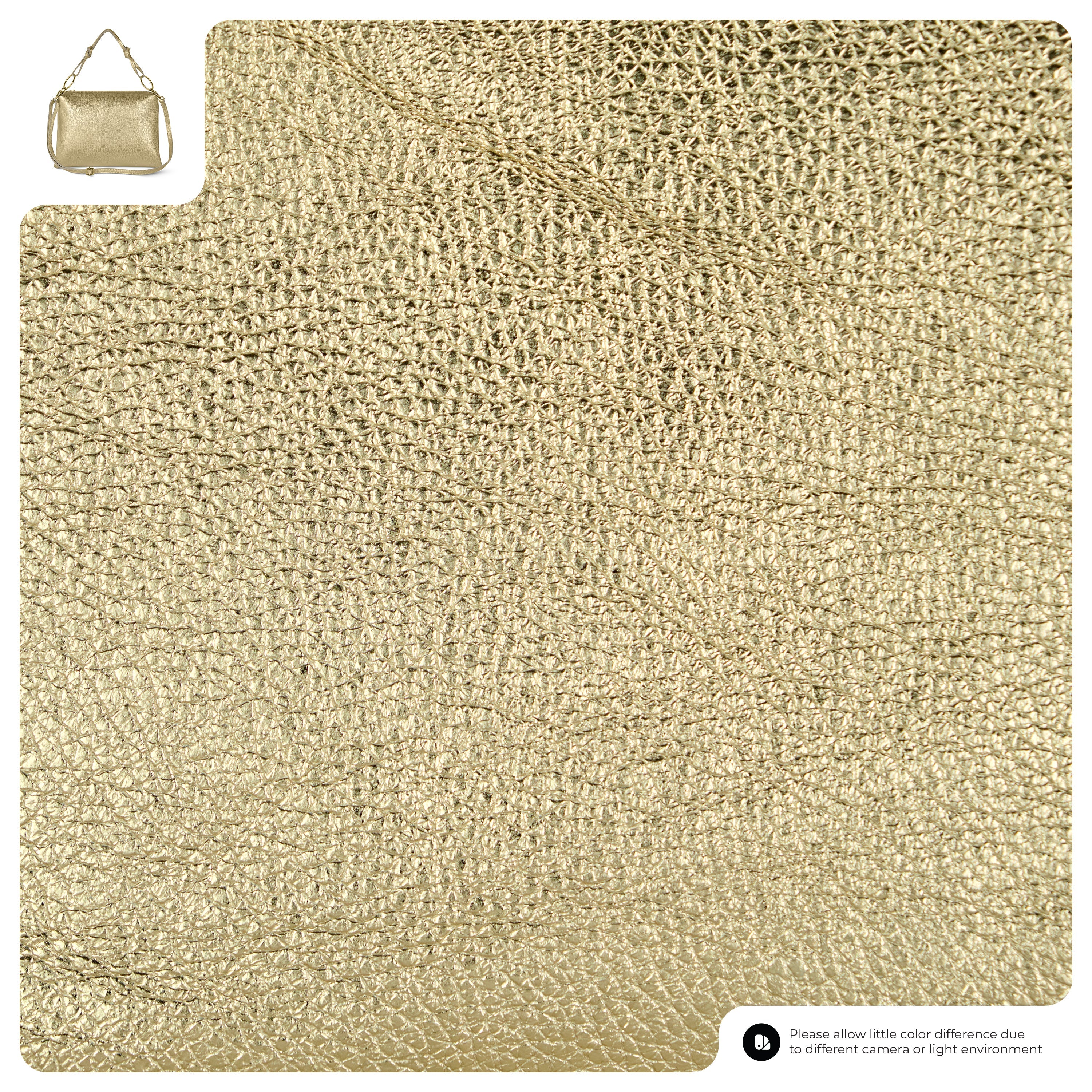 Metallic Calf Leather Shoulder Bag 171551