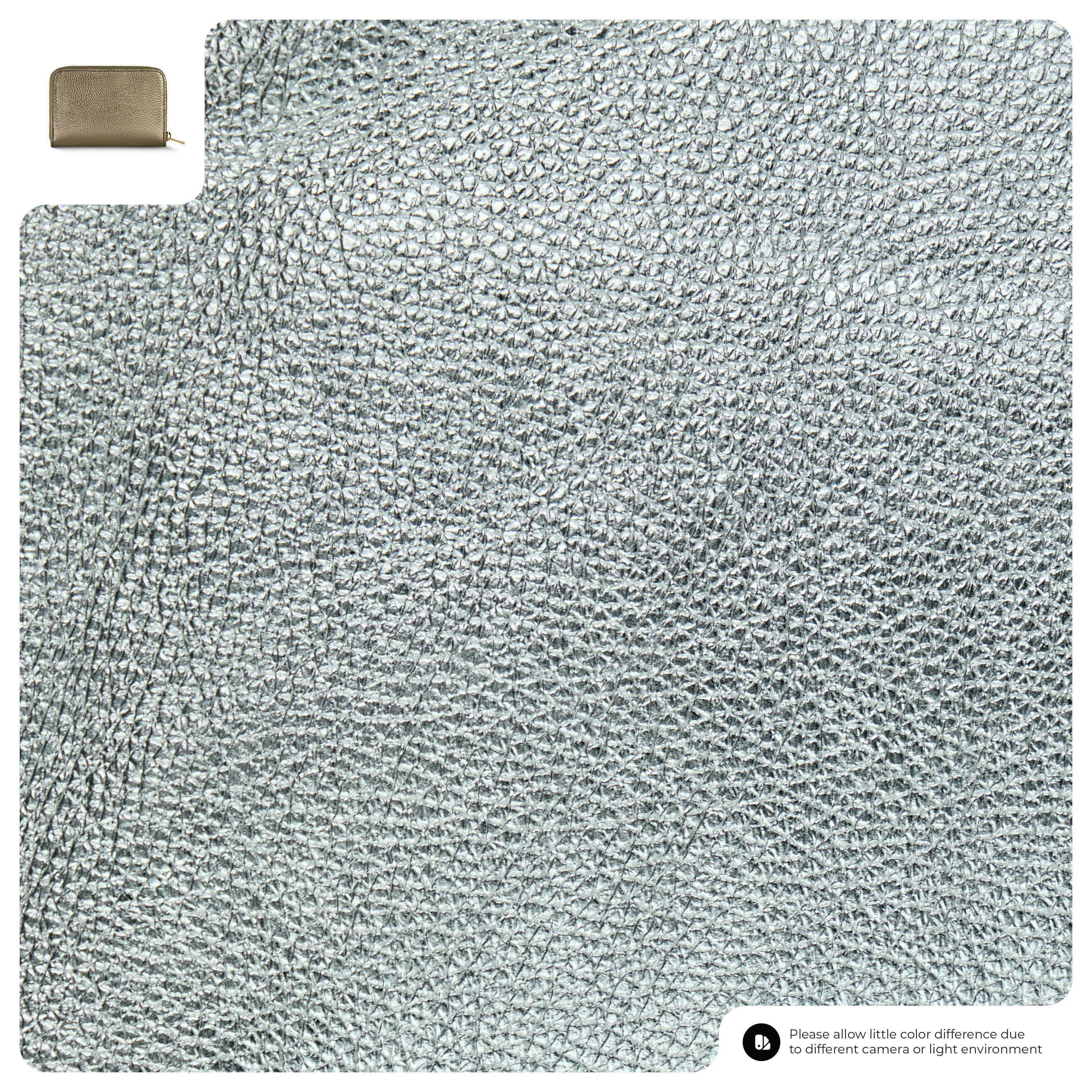 Metallic Calf Leather Wallet 650988