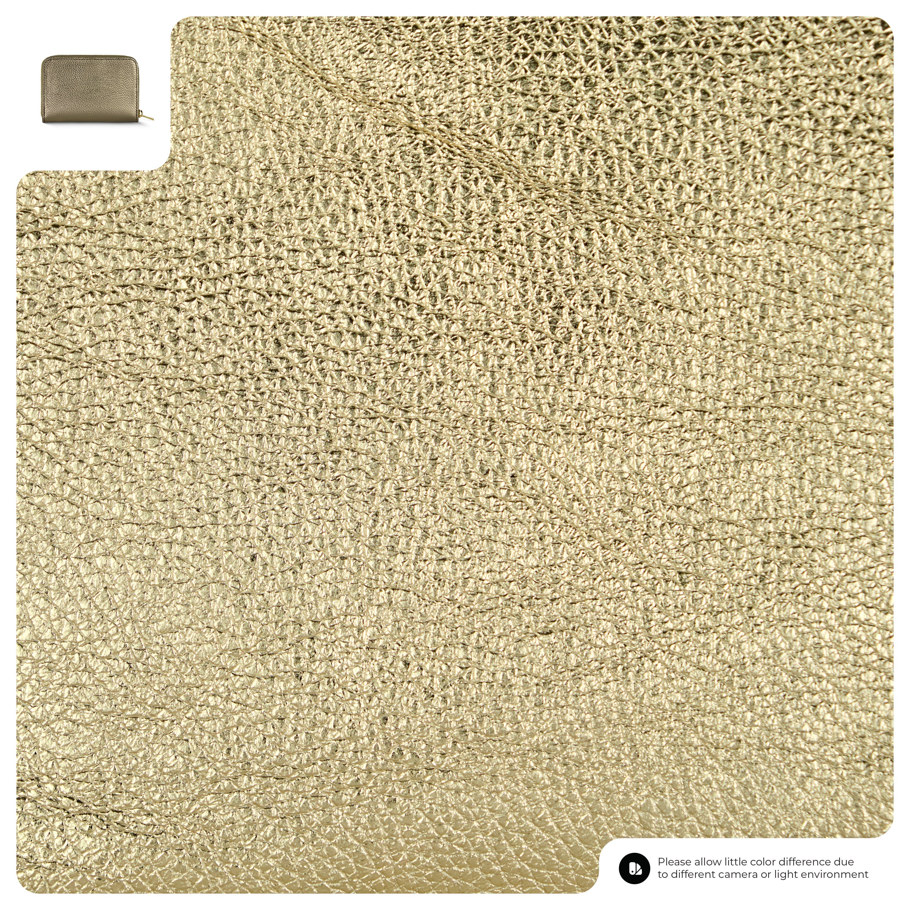 Metallic Calf Leather Wallet 650988