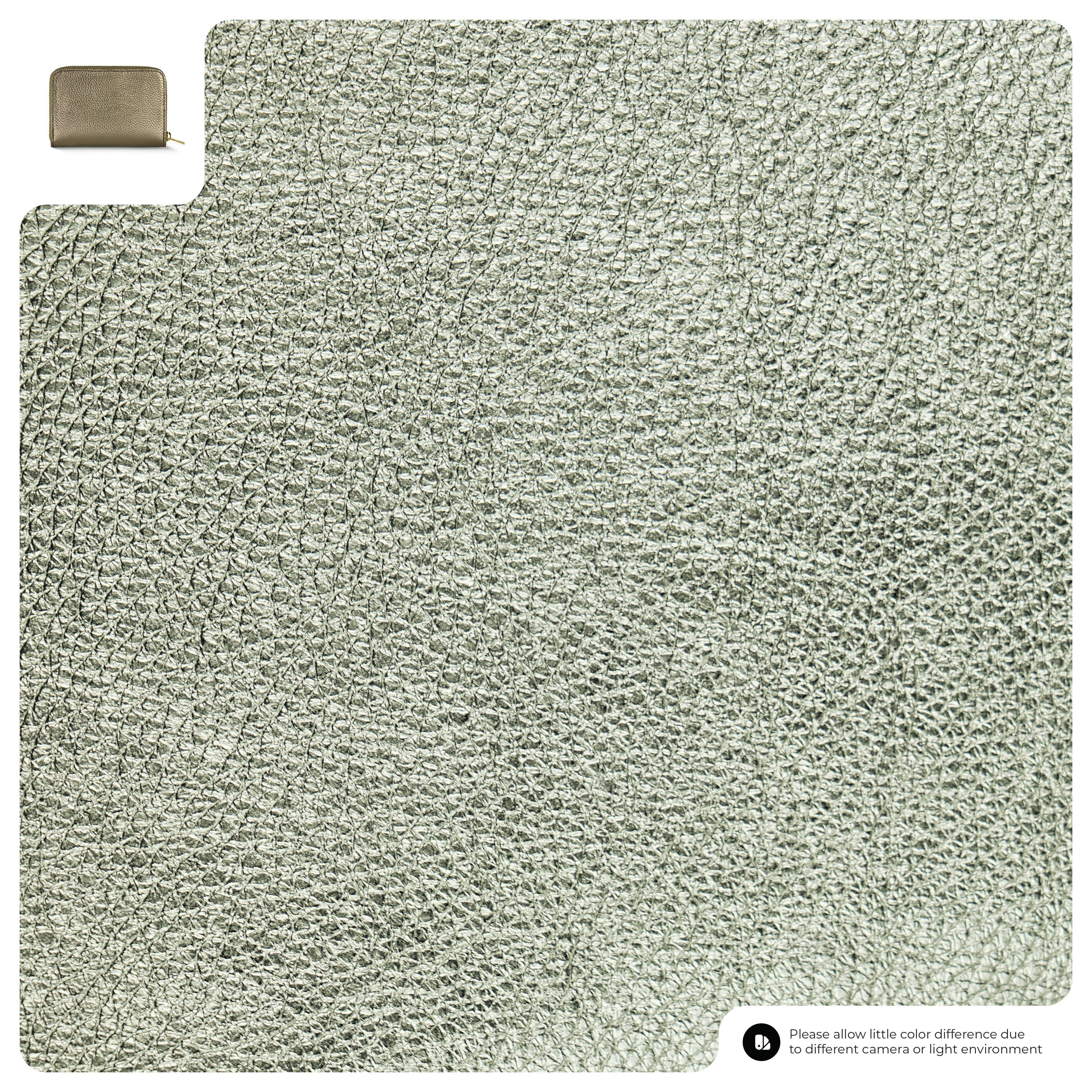 Metallic Calf Leather Wallet 650988