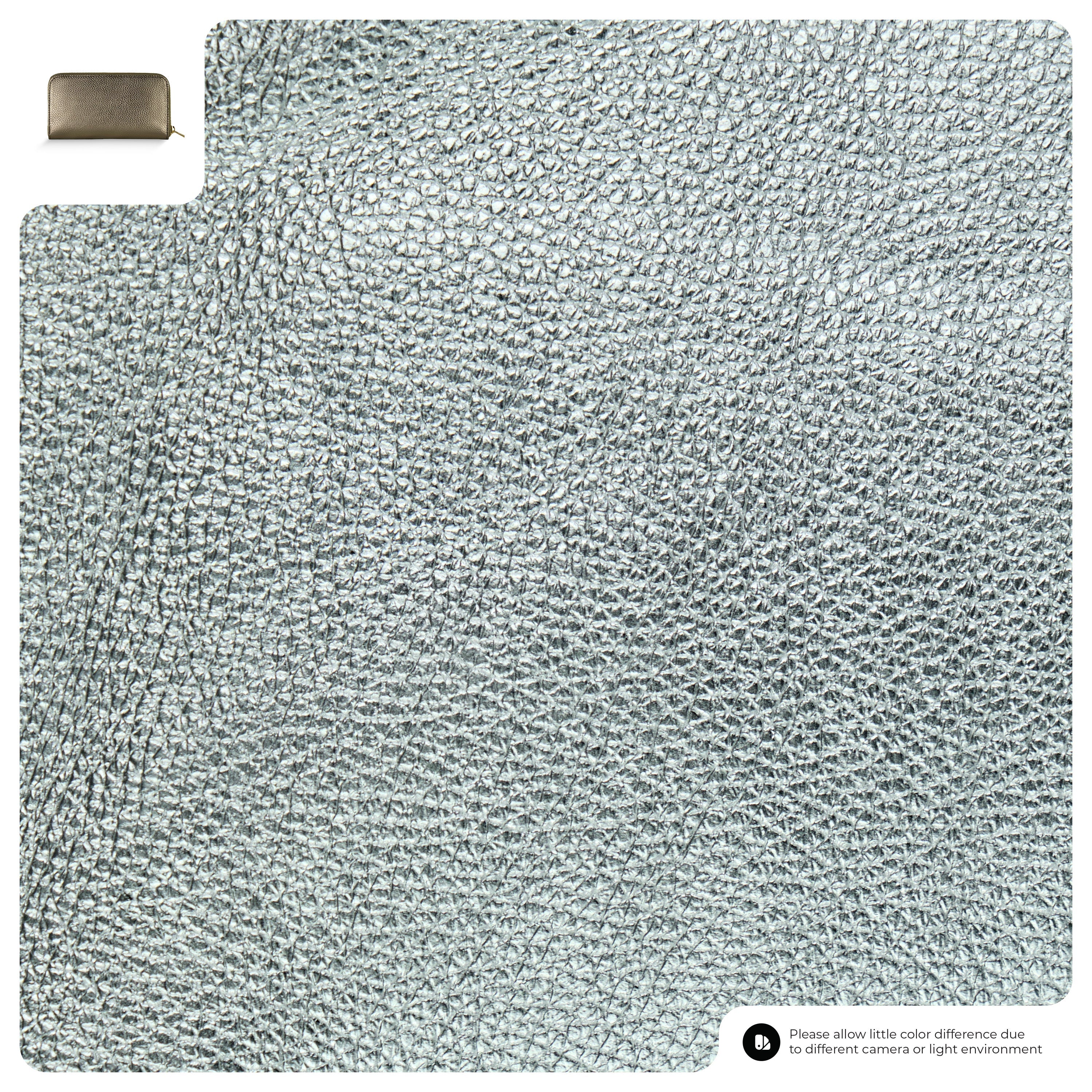 Metallic Calf Leather Wallet 651088