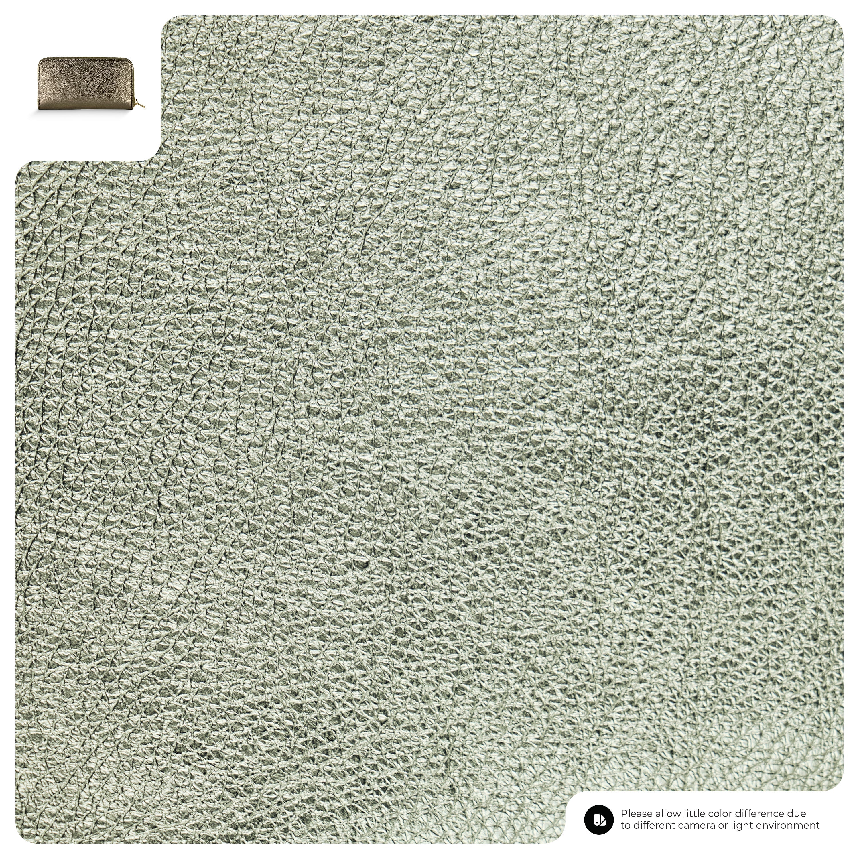 Metallic Calf Leather Wallet 651088