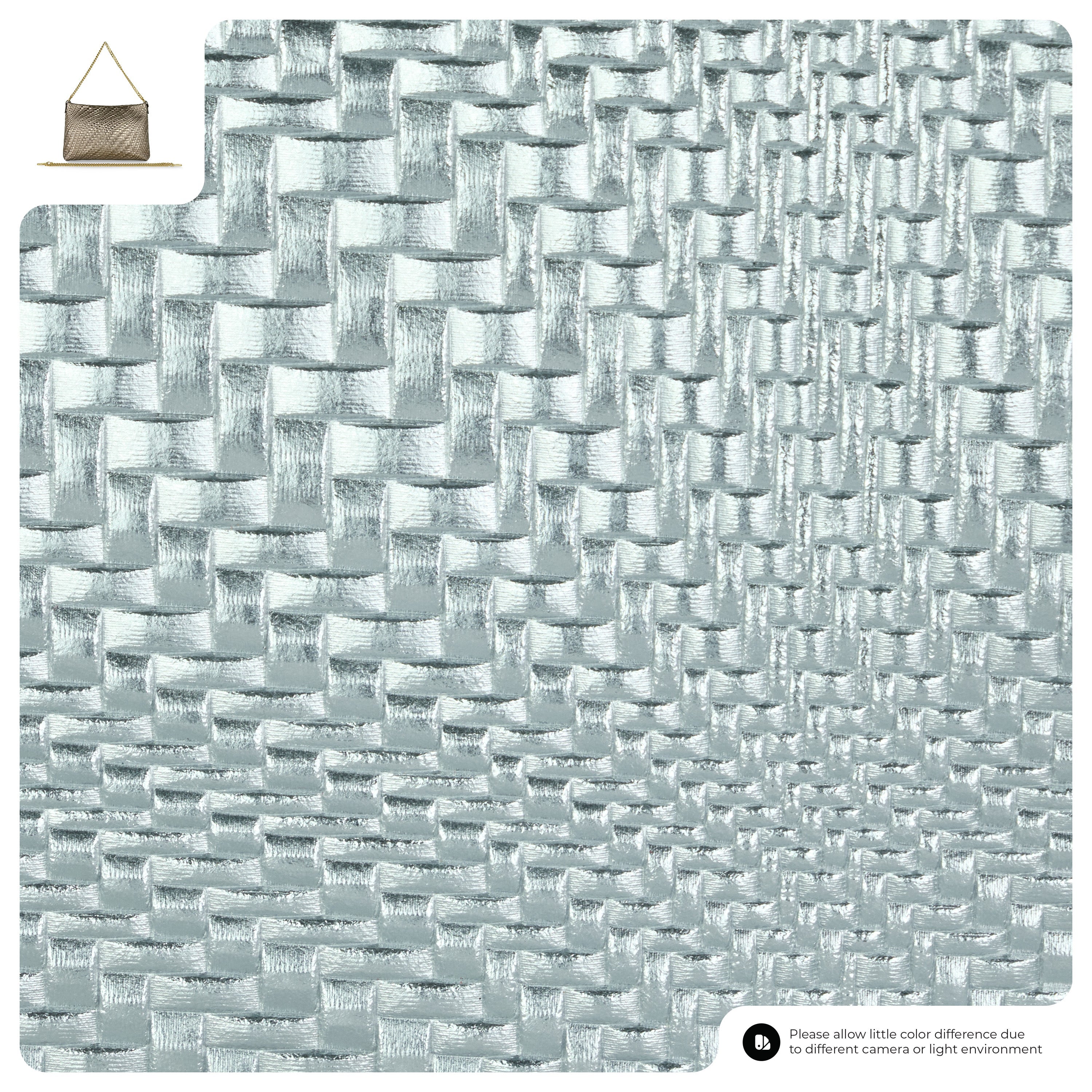 Grid Metallic Suede Leather Crossbody Bag 101315