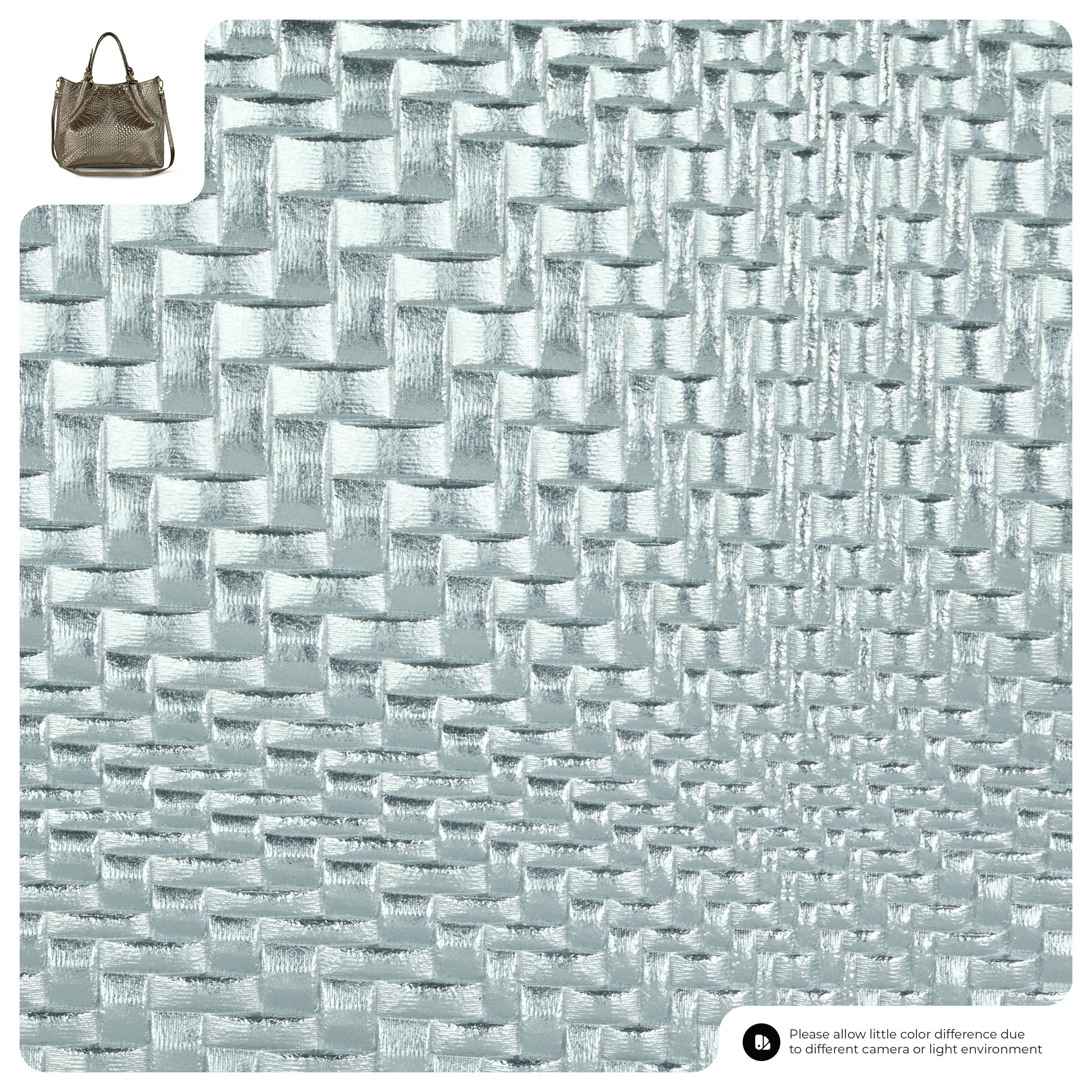 Grid Metallic Suede Leather Top-Handle Bag 112615