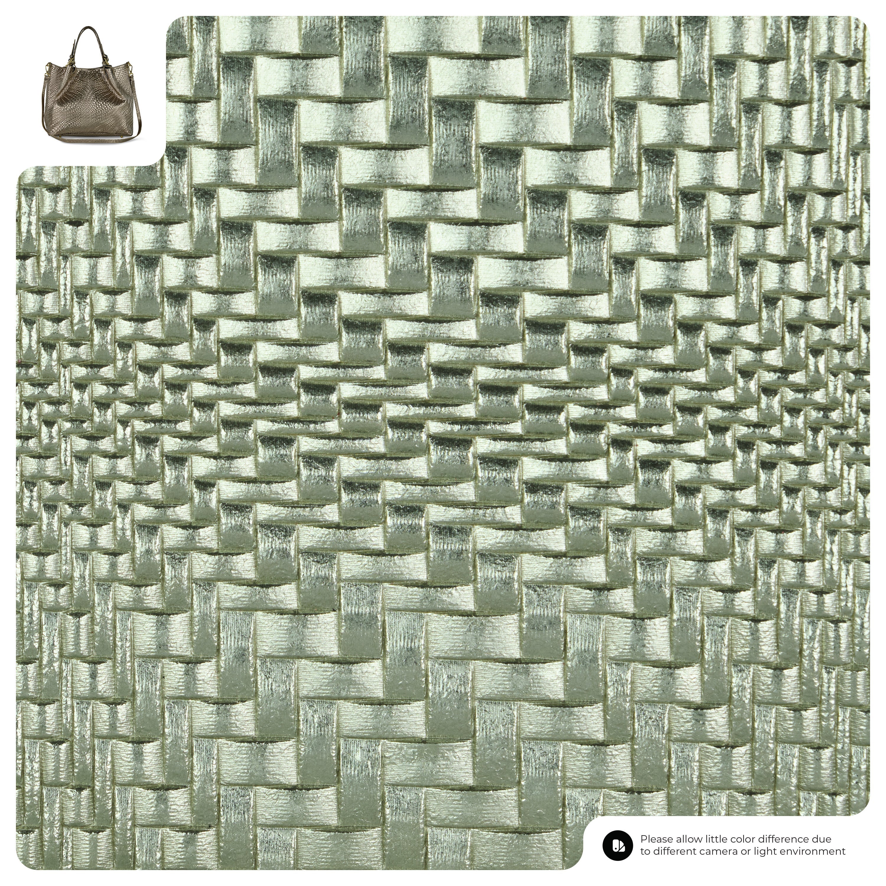 Grid Metallic Suede Leather Top-Handle Bag 112615