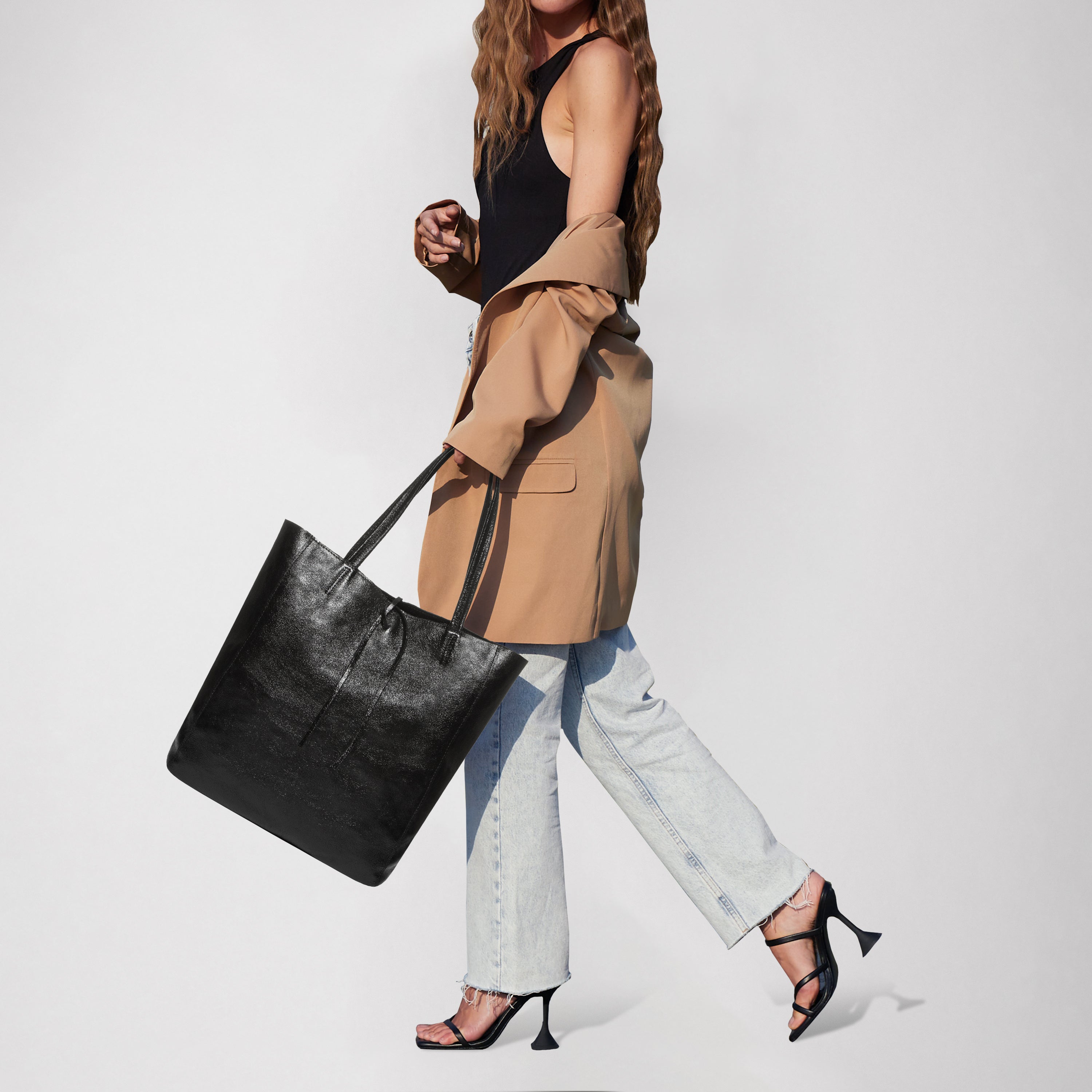 Metallic Suede Leather Tote Bag 201718