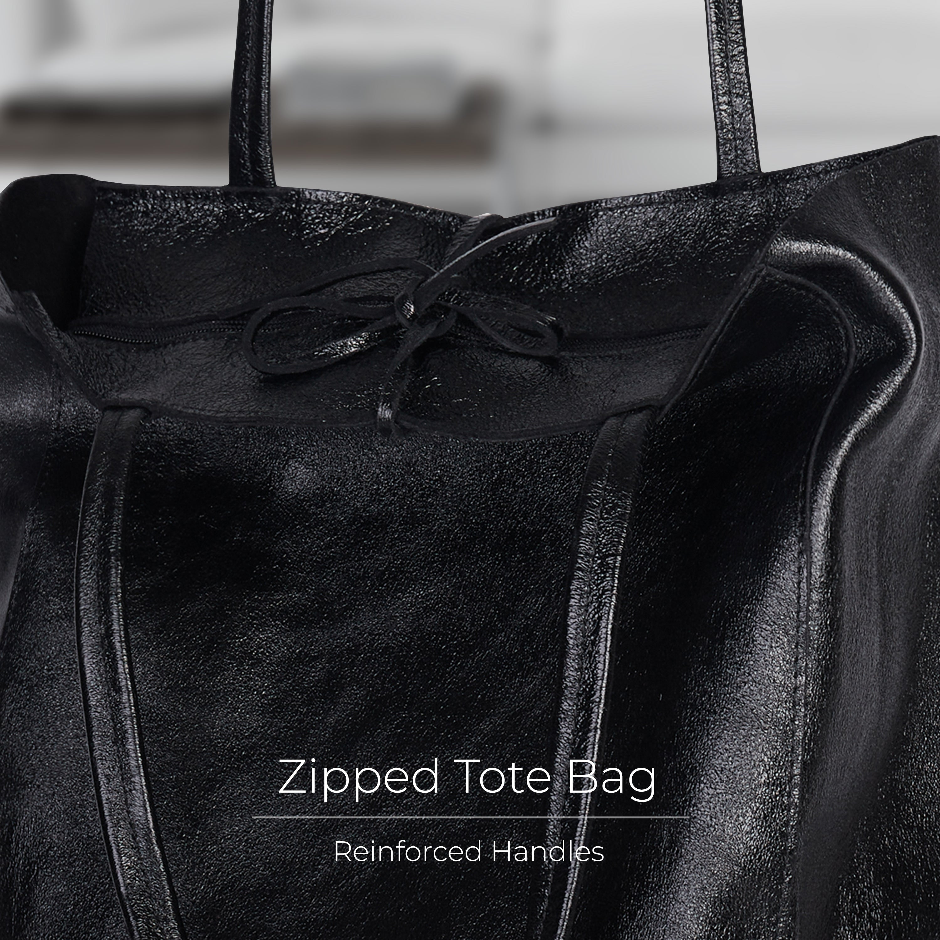 Metallic Suede Leather Tote Bag 201718