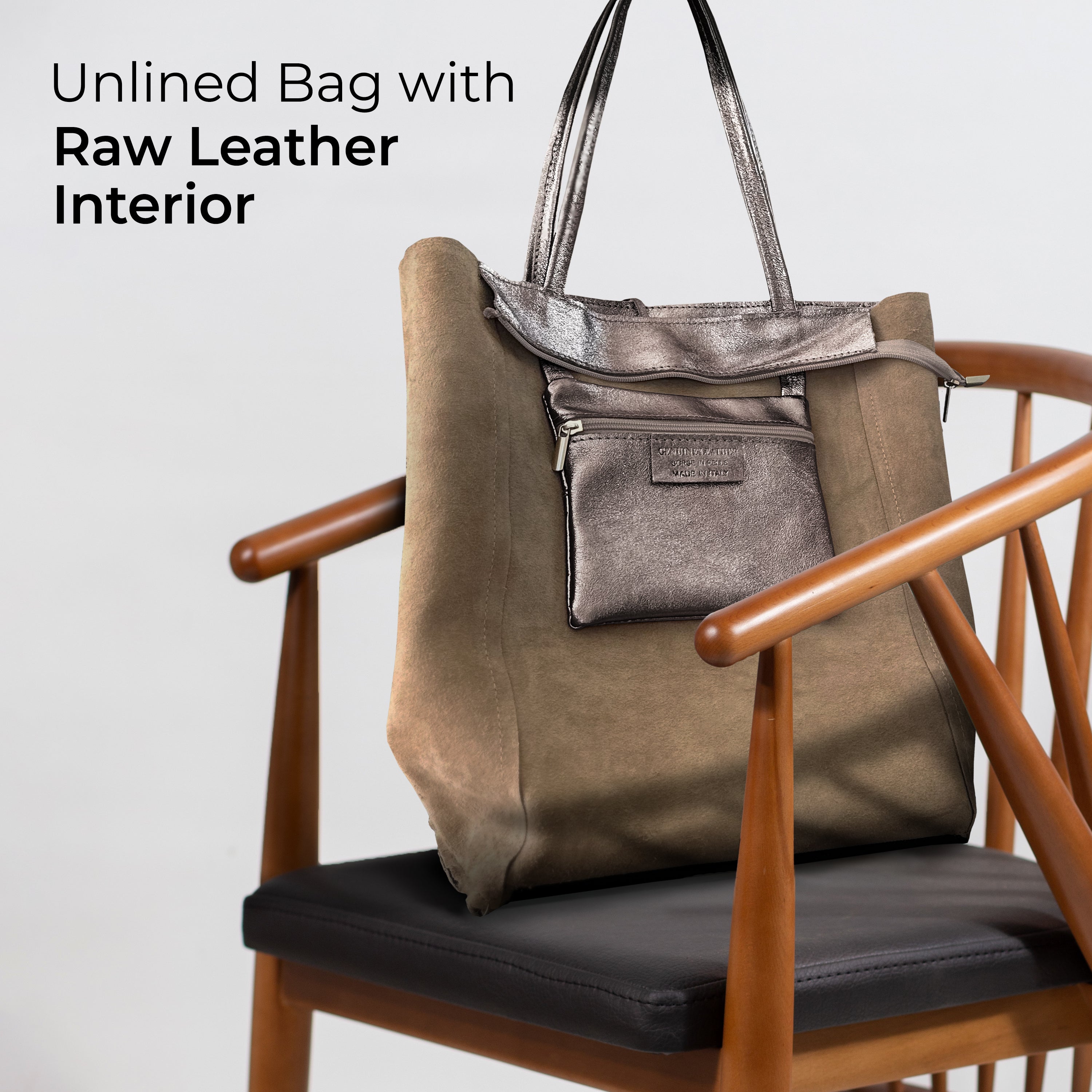 Metallic Suede Leather Tote Bag 201718