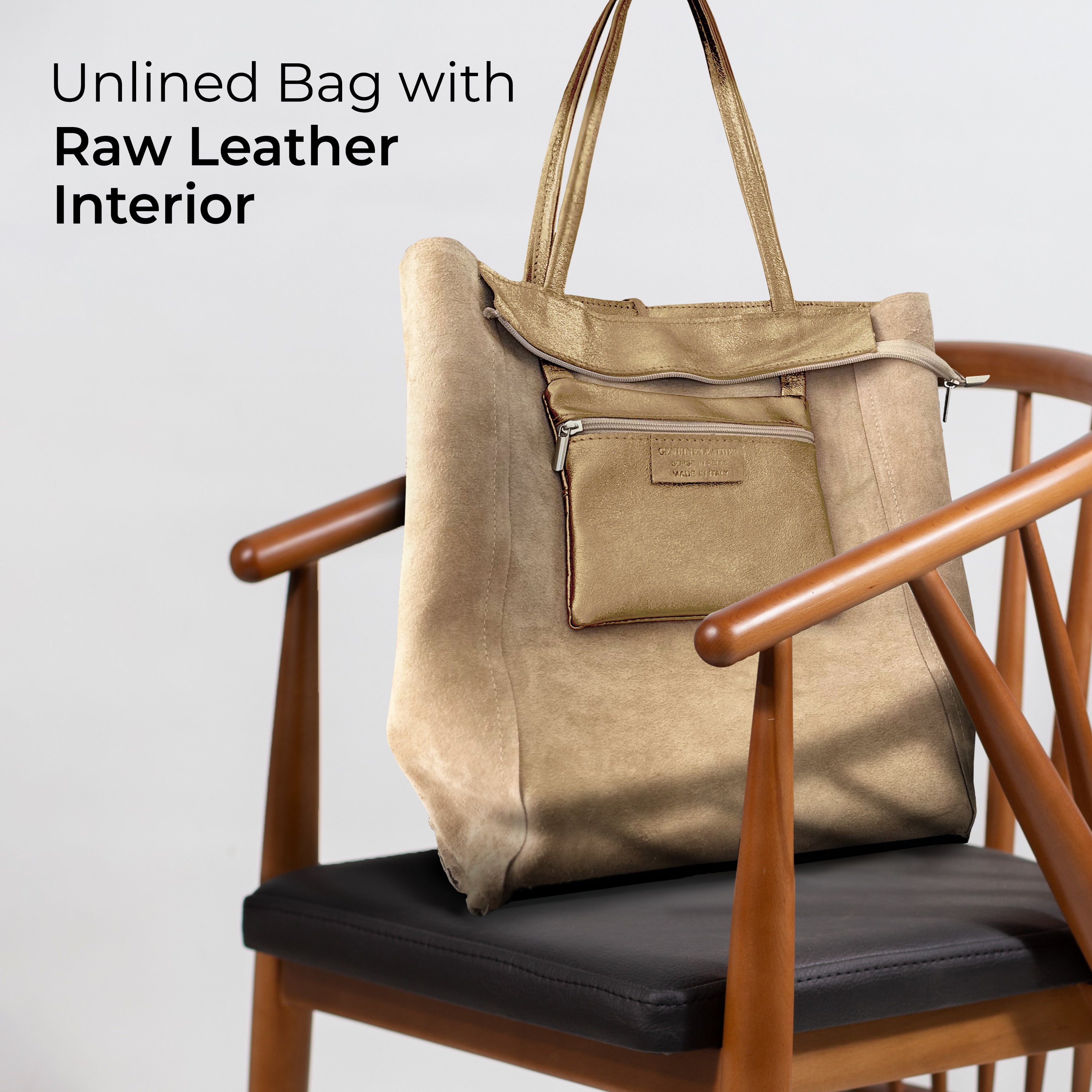 Metallic Suede Leather Tote Bag 201718