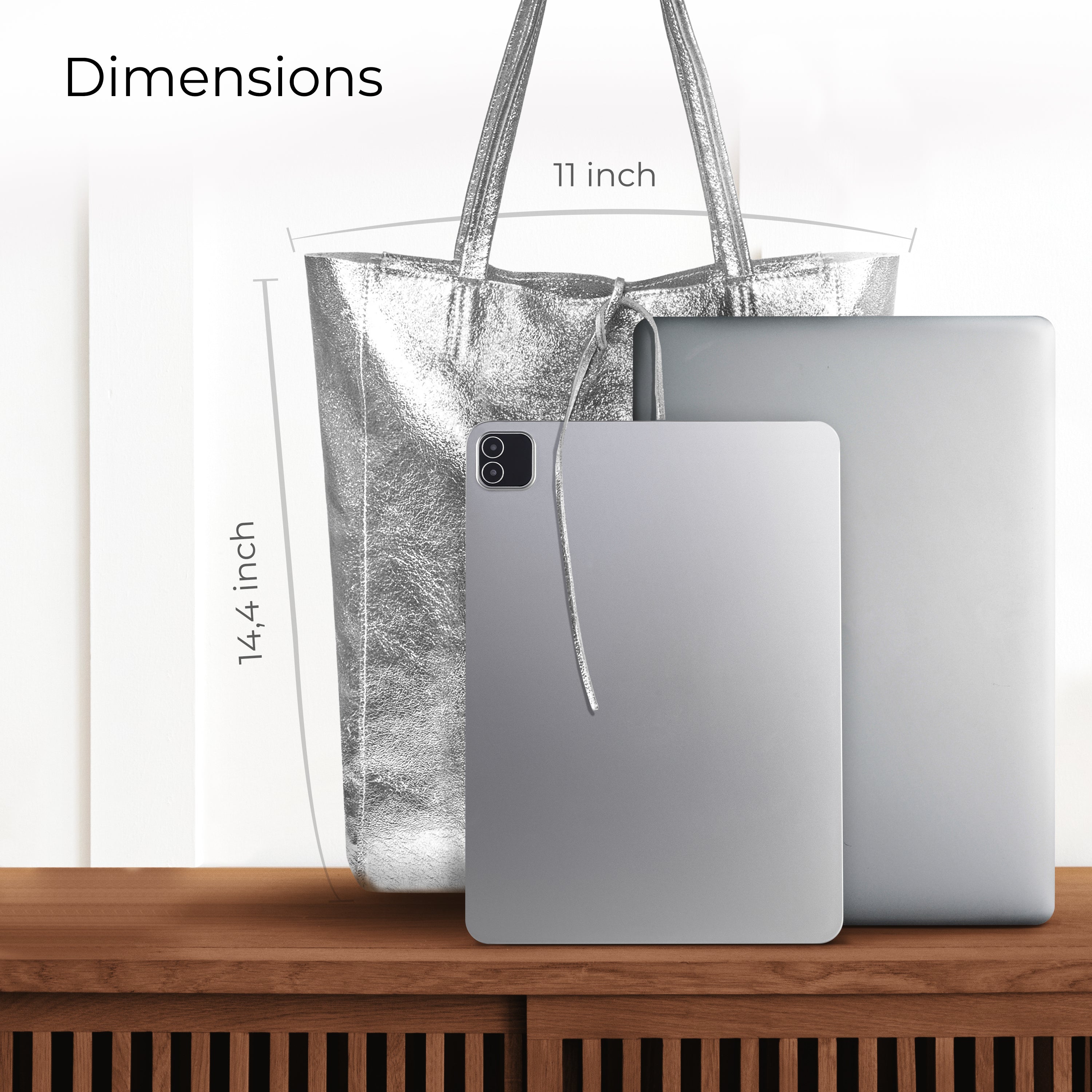 Metallic Suede Leather Tote Bag 201718