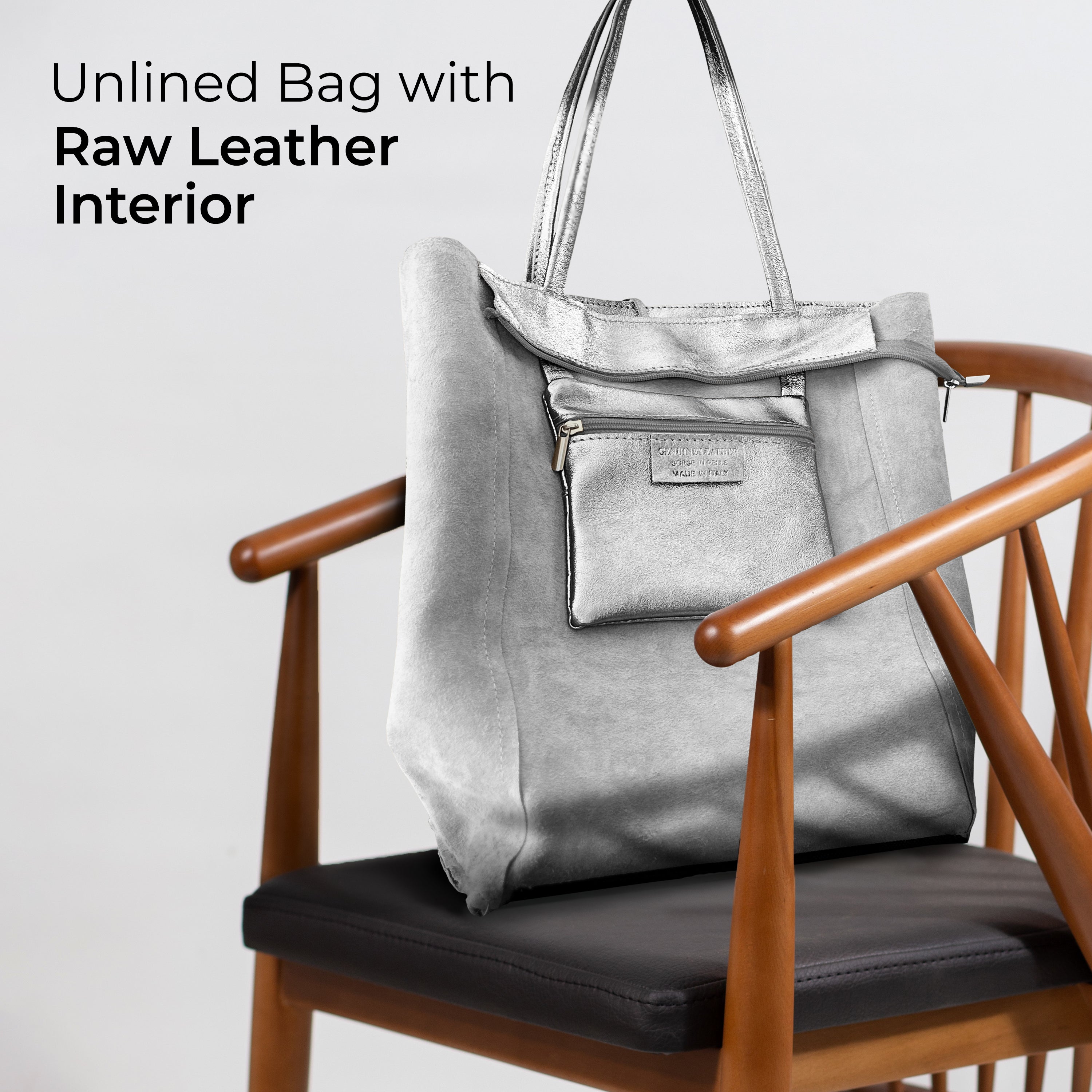 Metallic Suede Leather Tote Bag 201718