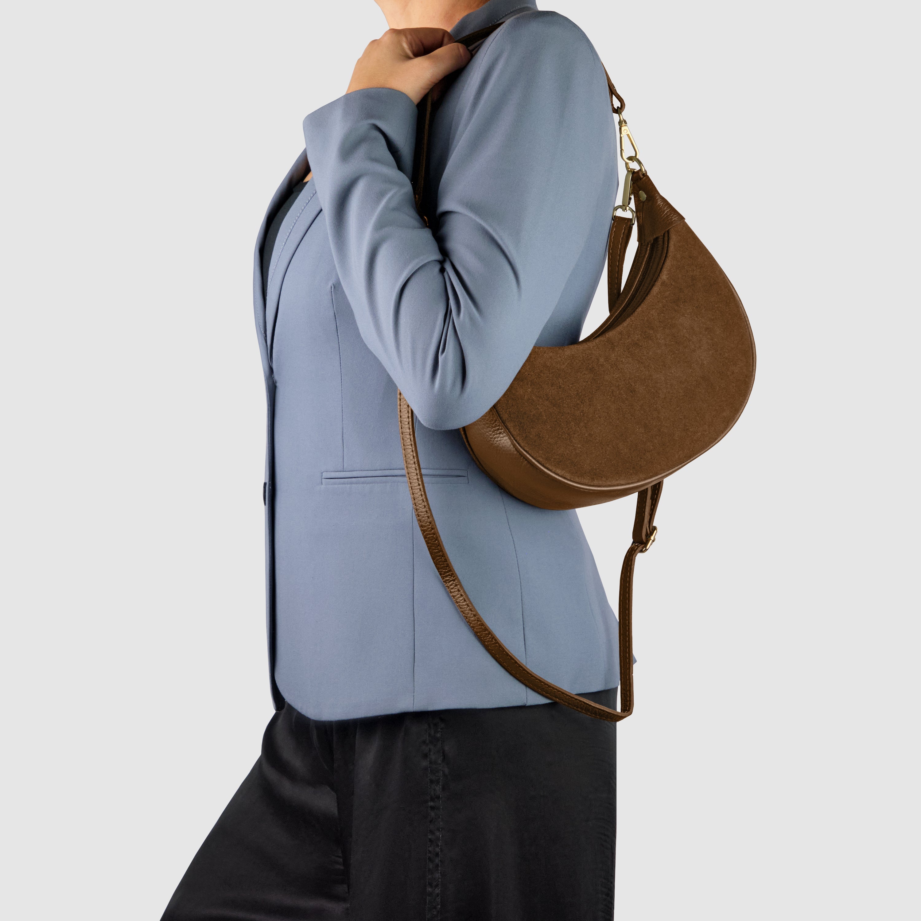 Suede Leather Shoulder Bag 222024