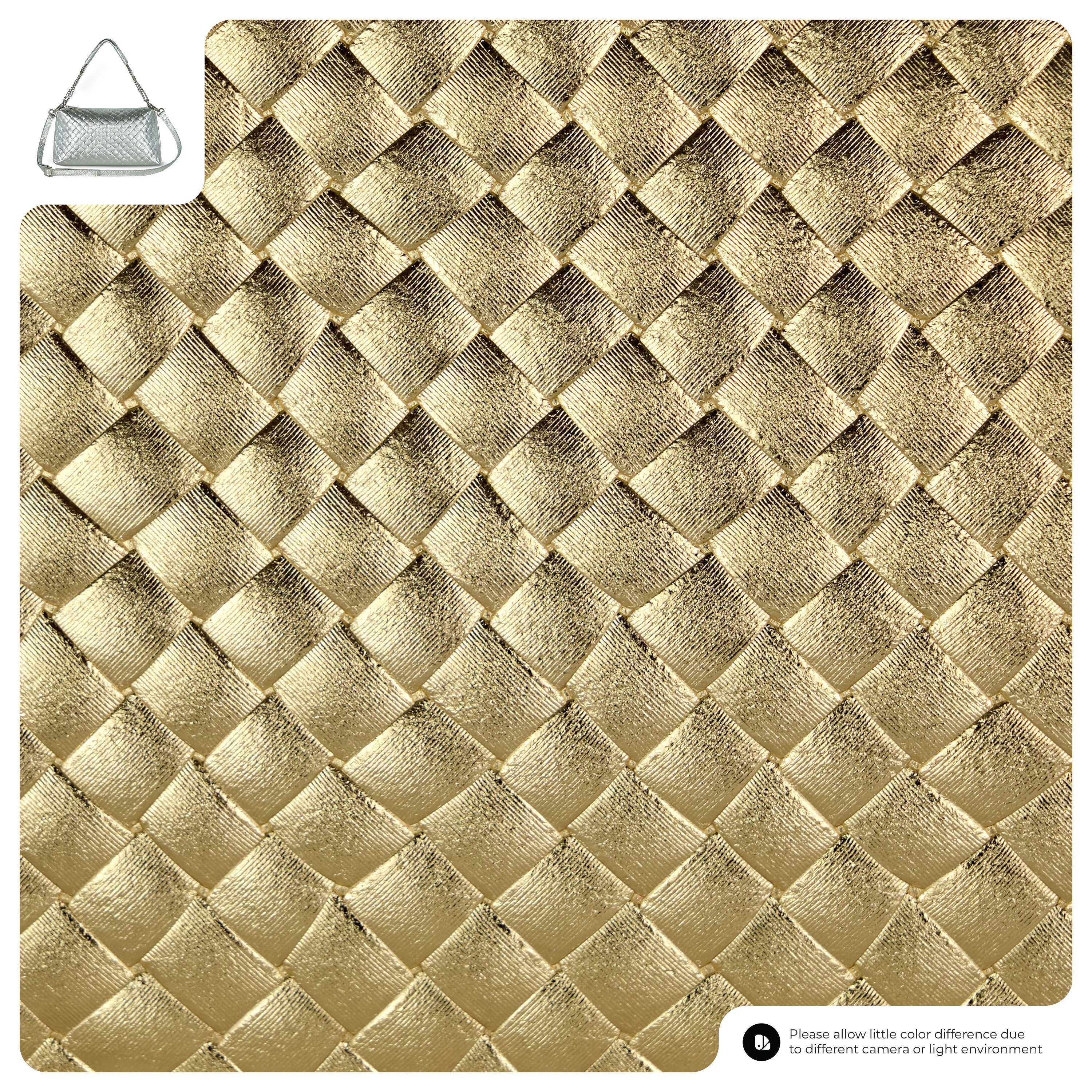 Weave Metallic Suede Leather Shoulder Bag 171522