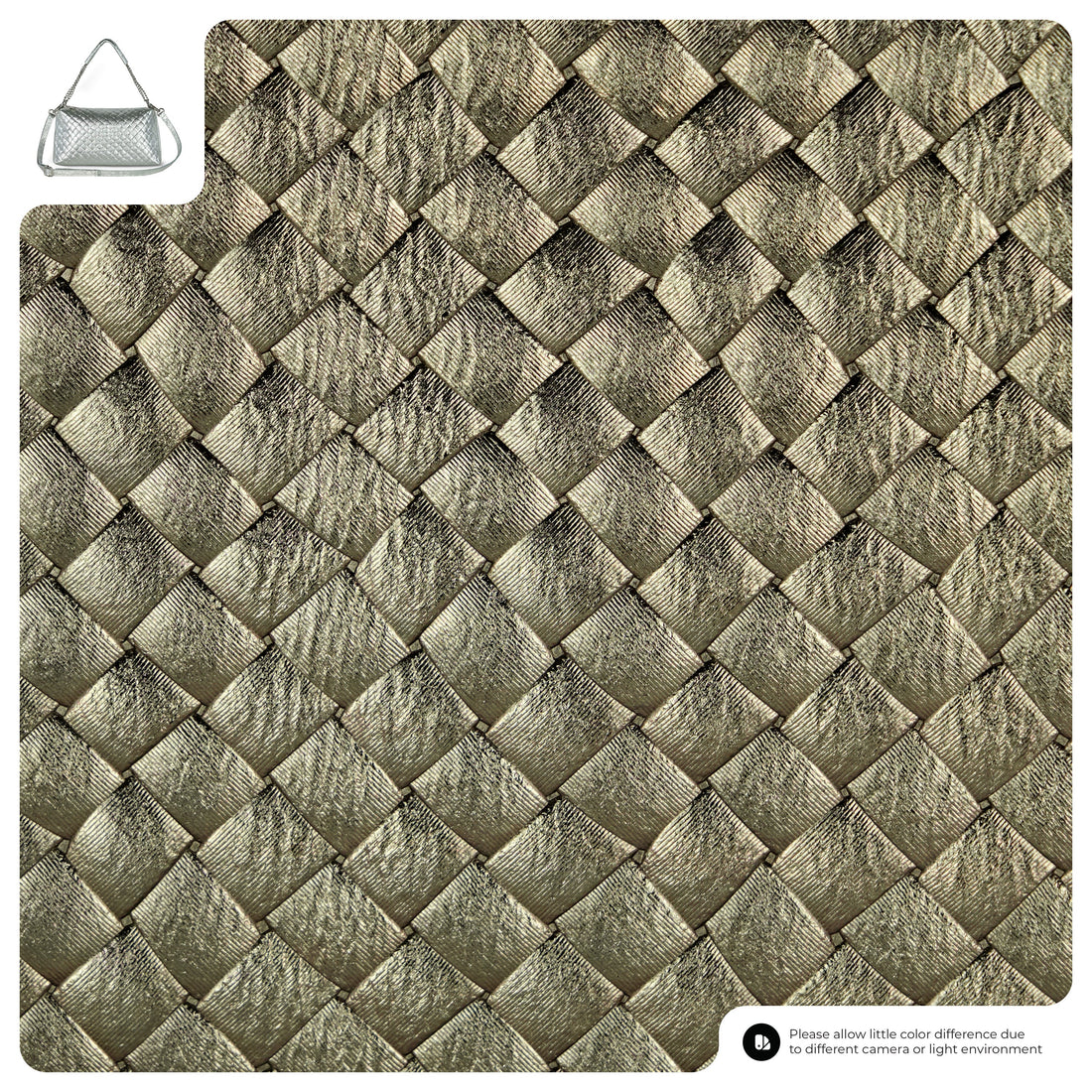 Weave Metallic Suede Leather Shoulder Bag 171522