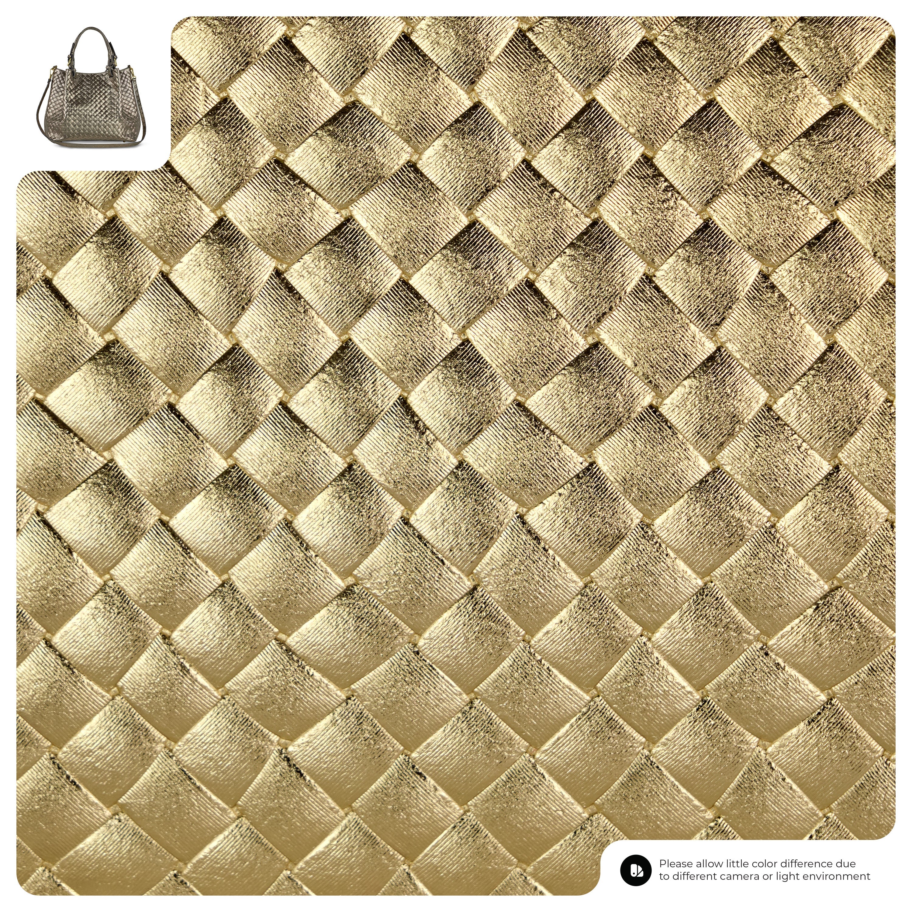 Weave Metallic Suede Leather Top-Handle Bag 112615