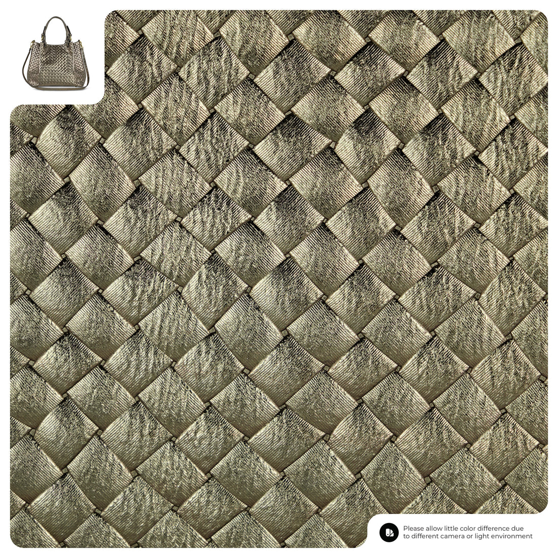 Weave Metallic Suede Leather Top-Handle Bag 112615