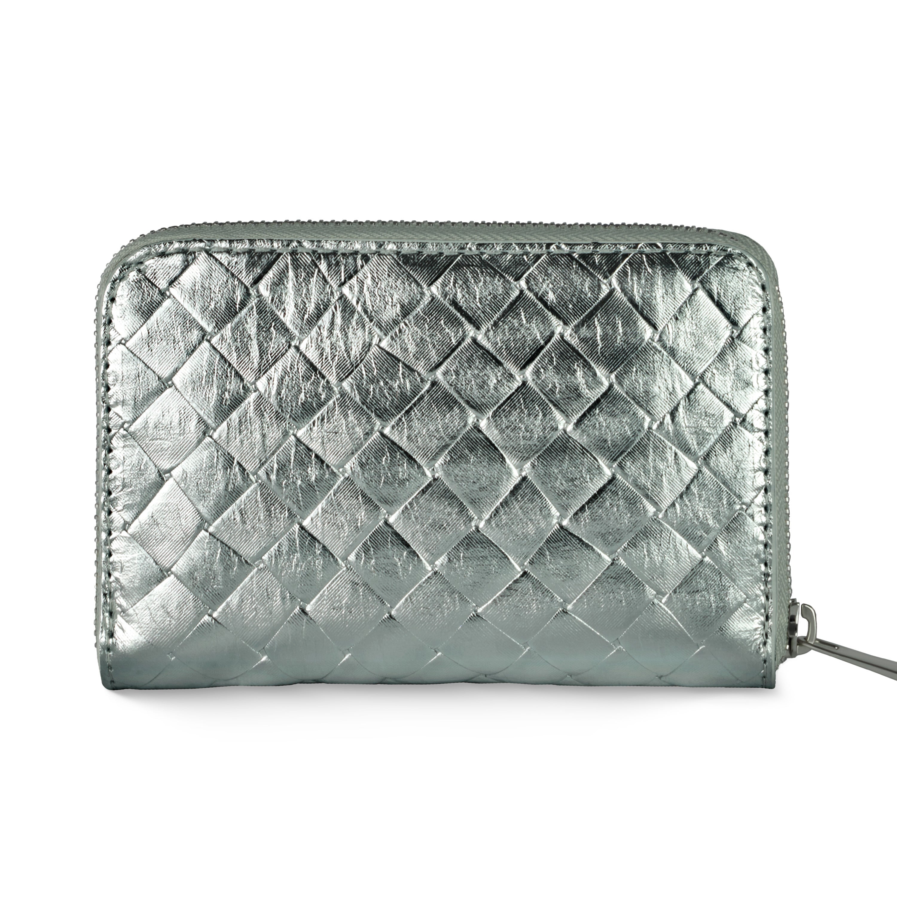Weave Metallic Suede Leather Wallet 650988