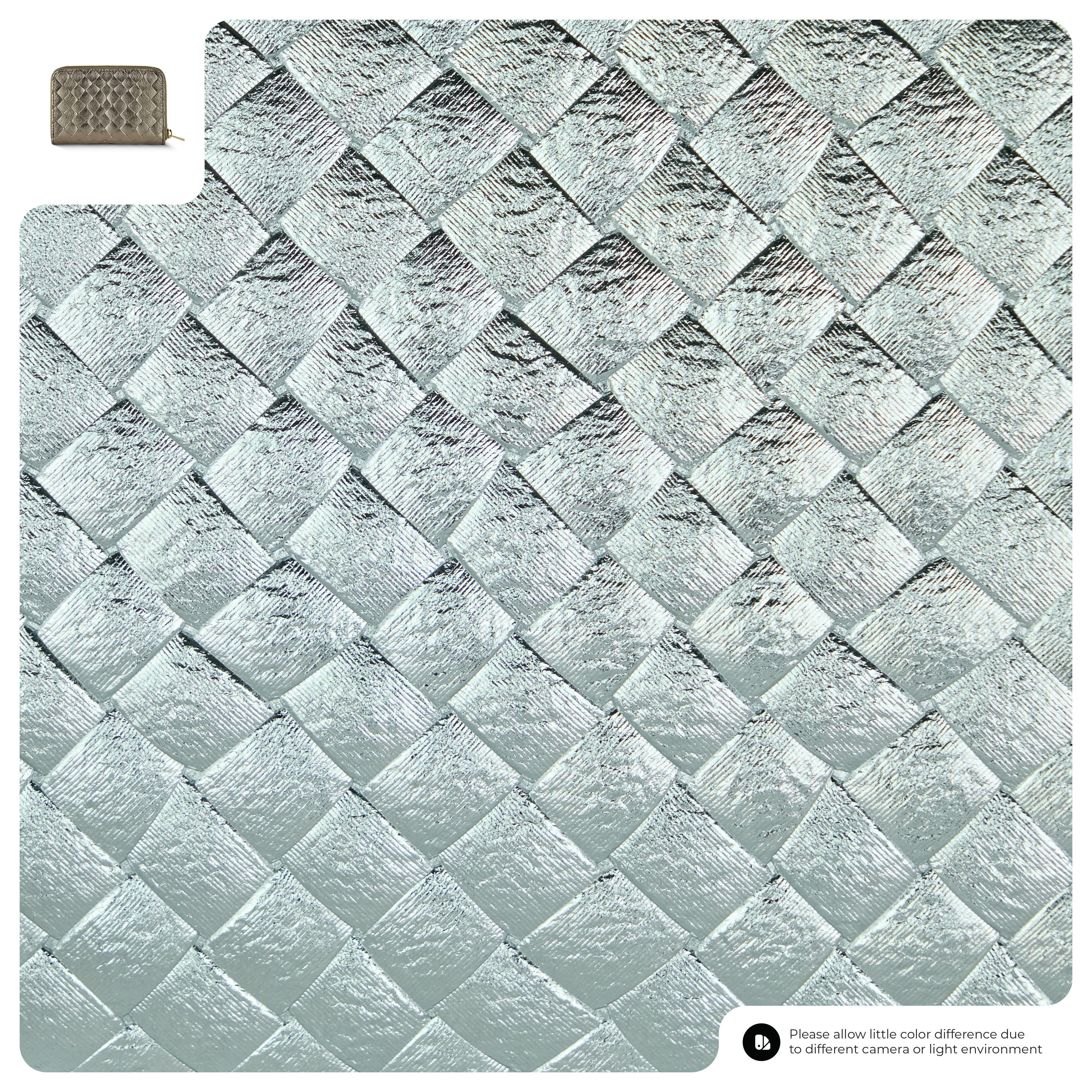 Weave Metallic Suede Leather Wallet 650988