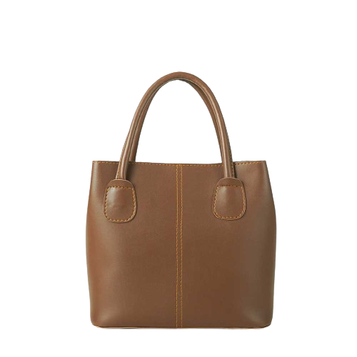 Compact Brown Leather HandBag – Stylish & Versatile Everyday Handbag