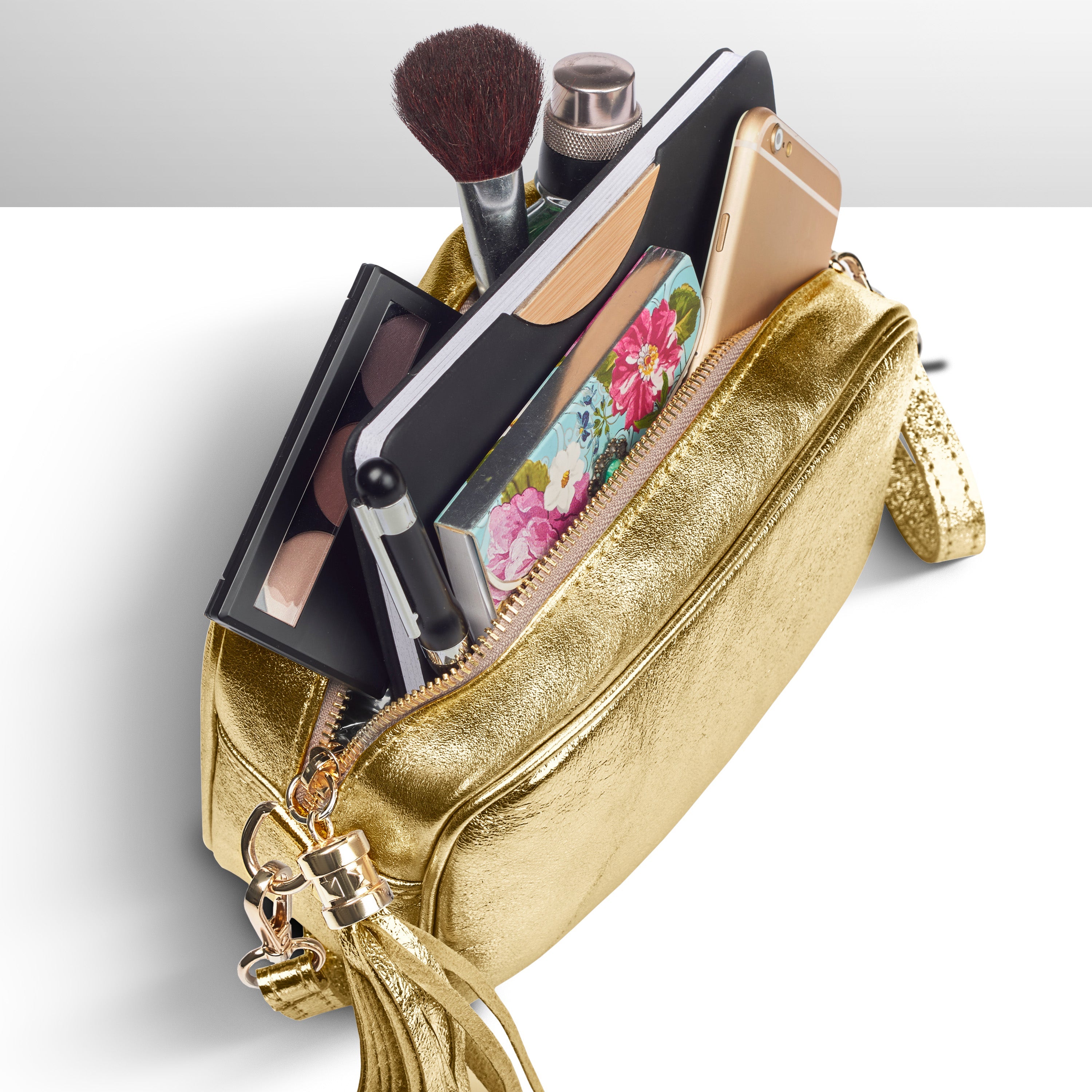 Metallic Suede Leather Crossbody Bag 231302